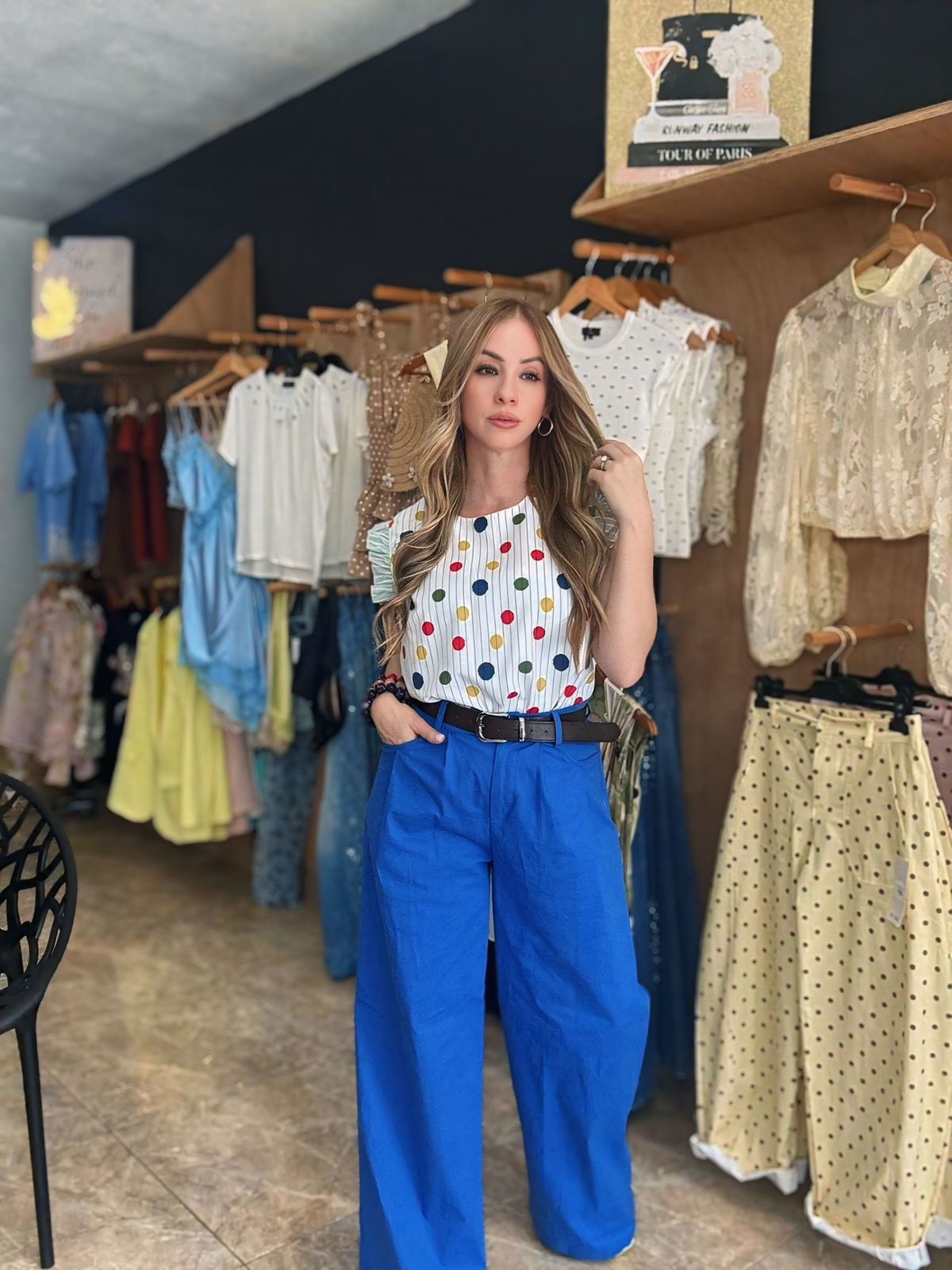 Polka Stripe Green Top
