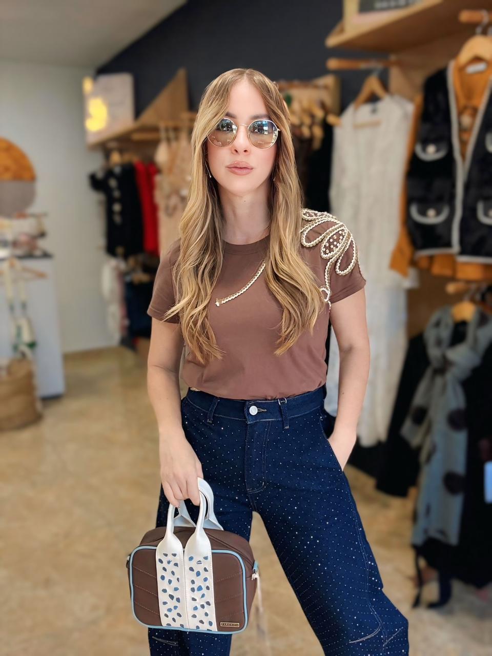 Floral Tshirt Camel