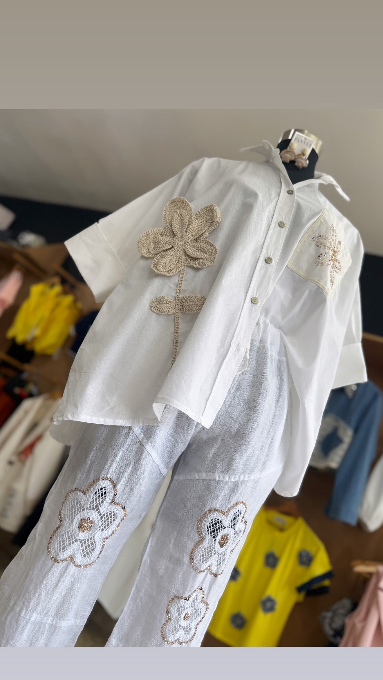 Linen Floral Pant