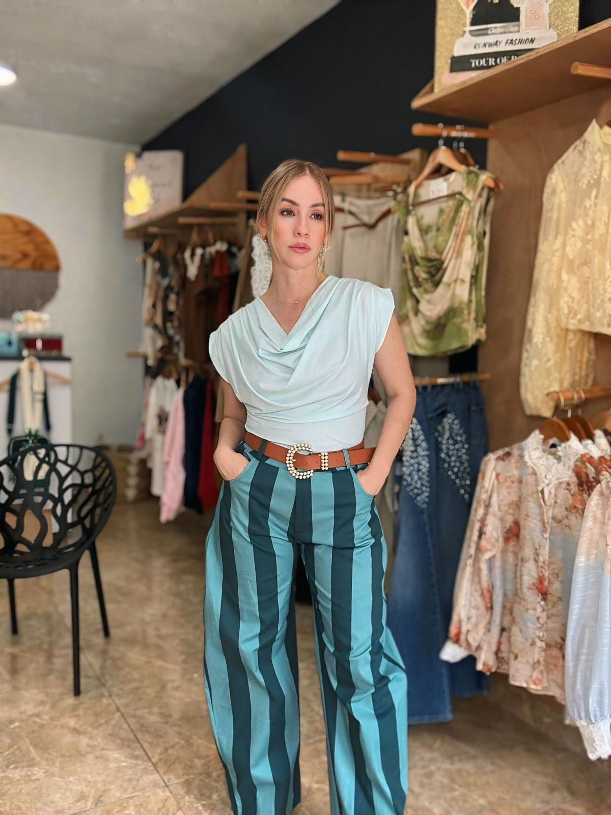 Aqua Licra Top