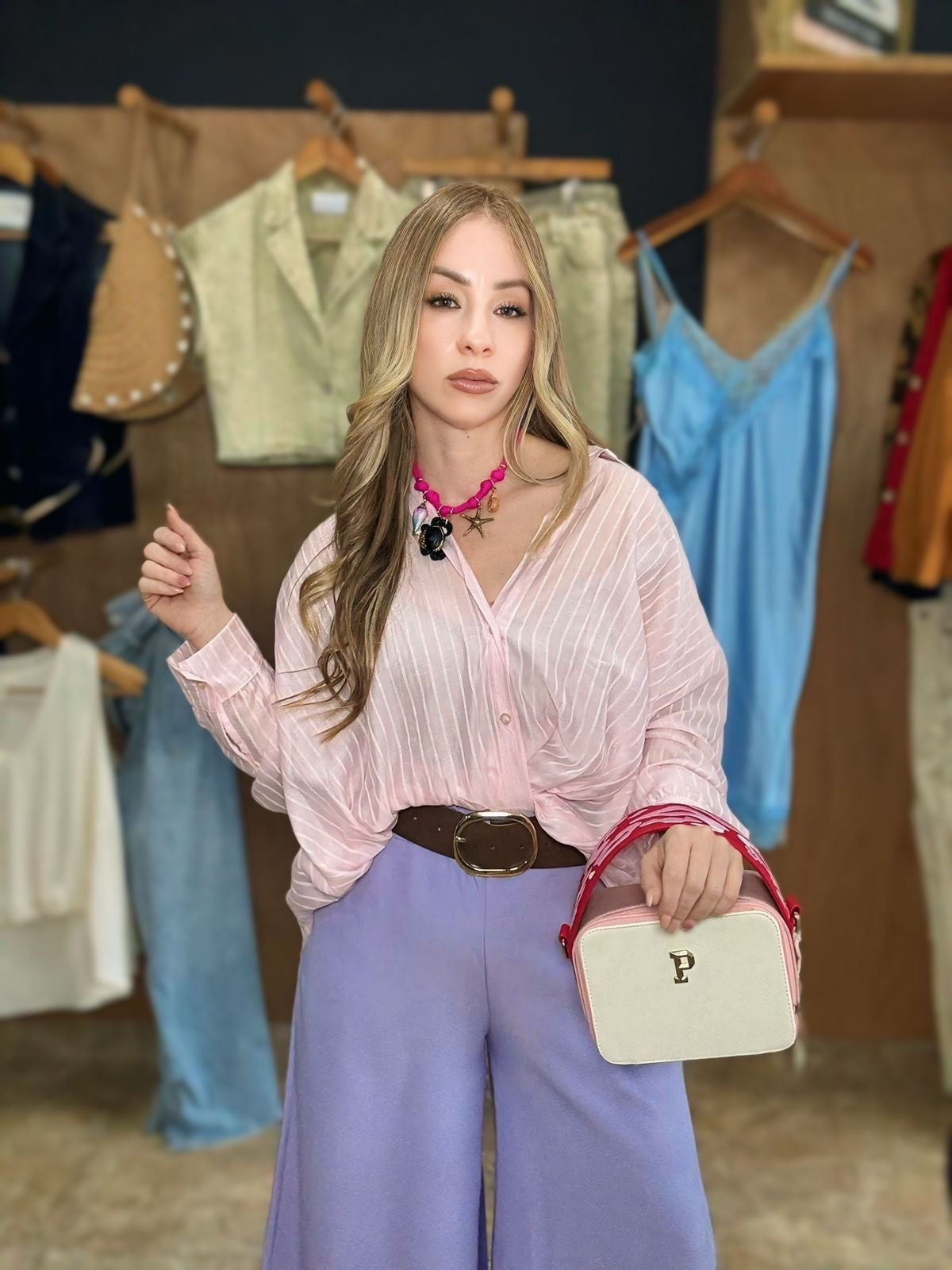 Stripe pink top