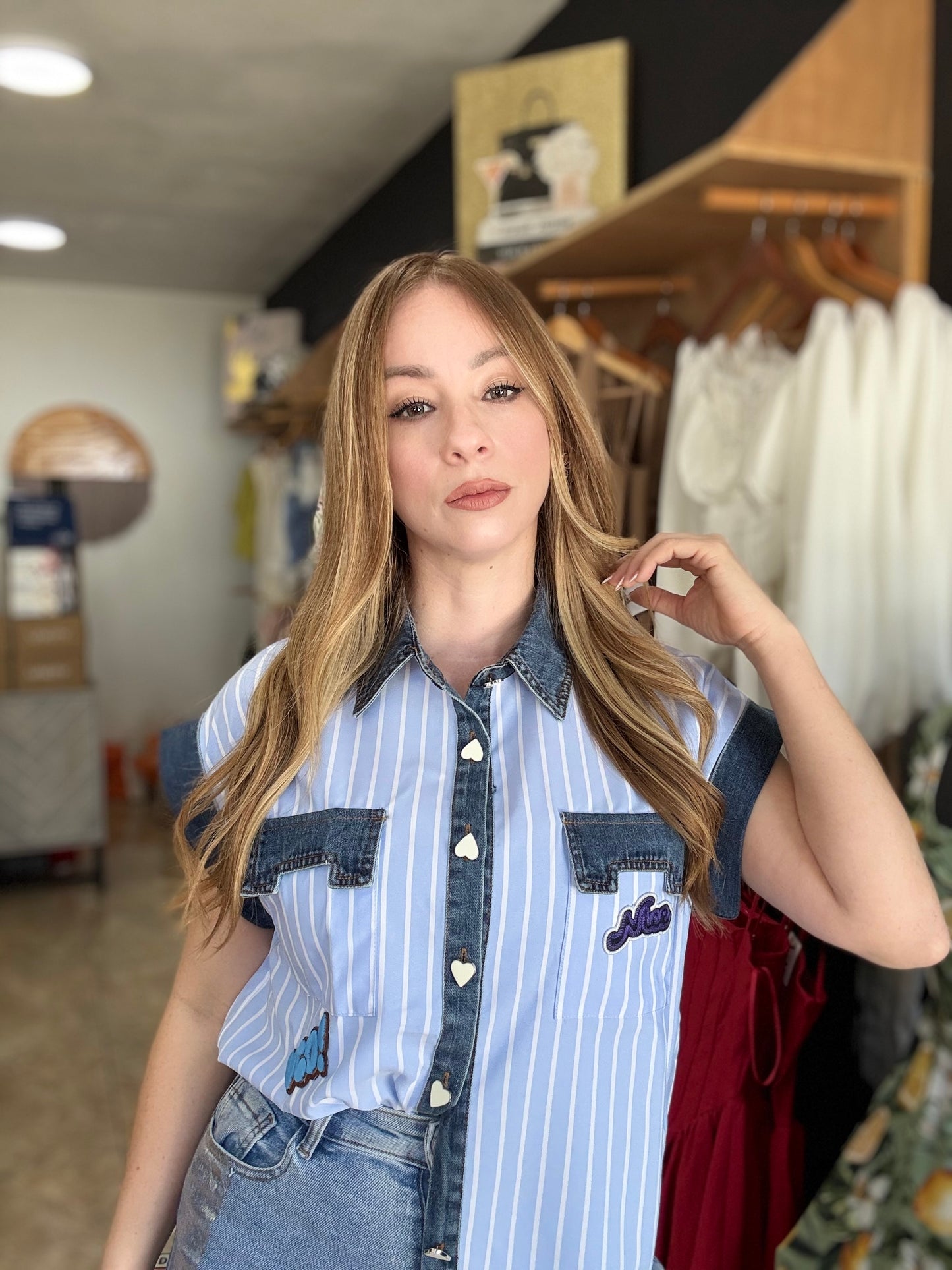 Stripe Denim Top