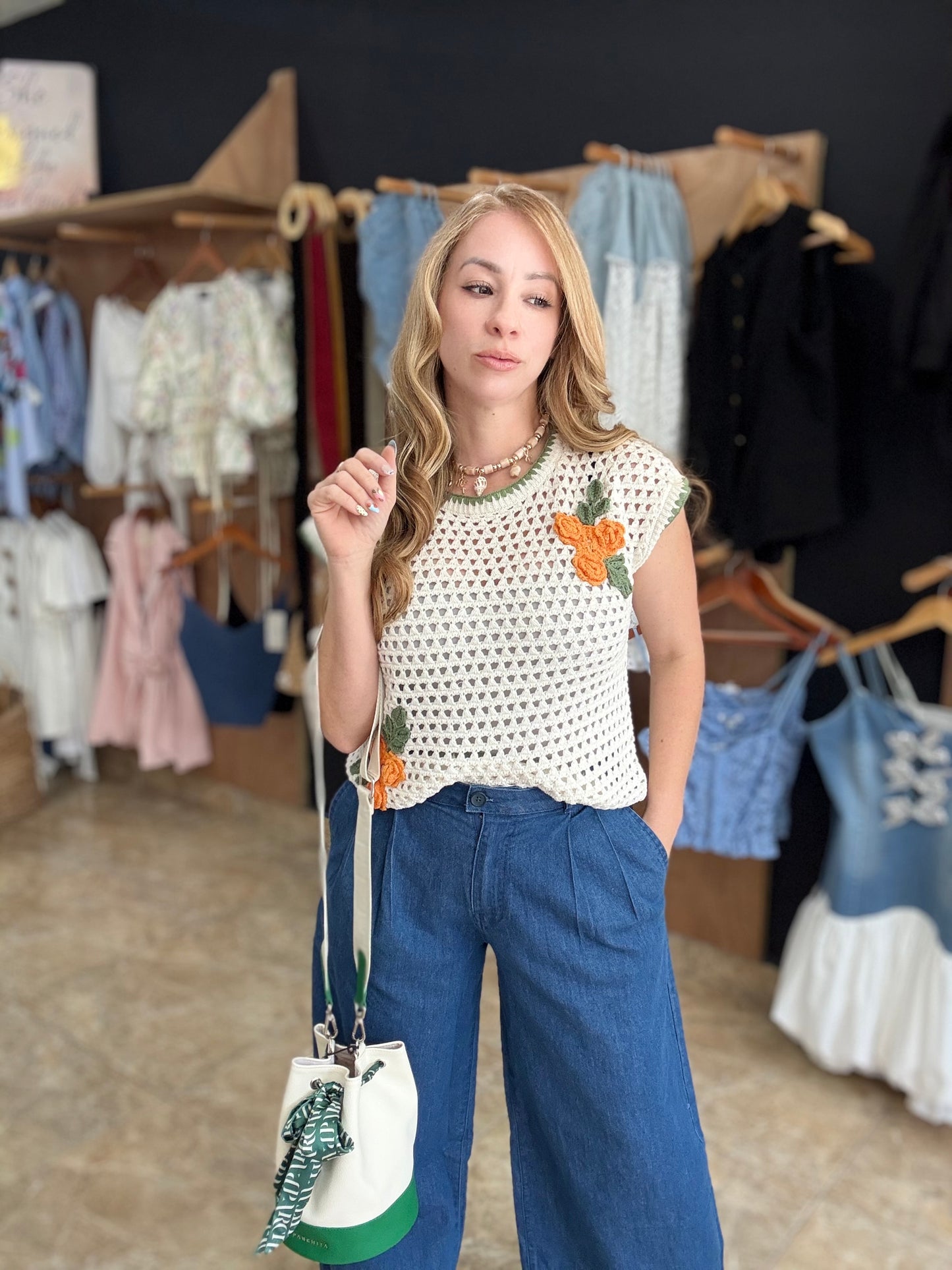 Wide Led Denim Pant