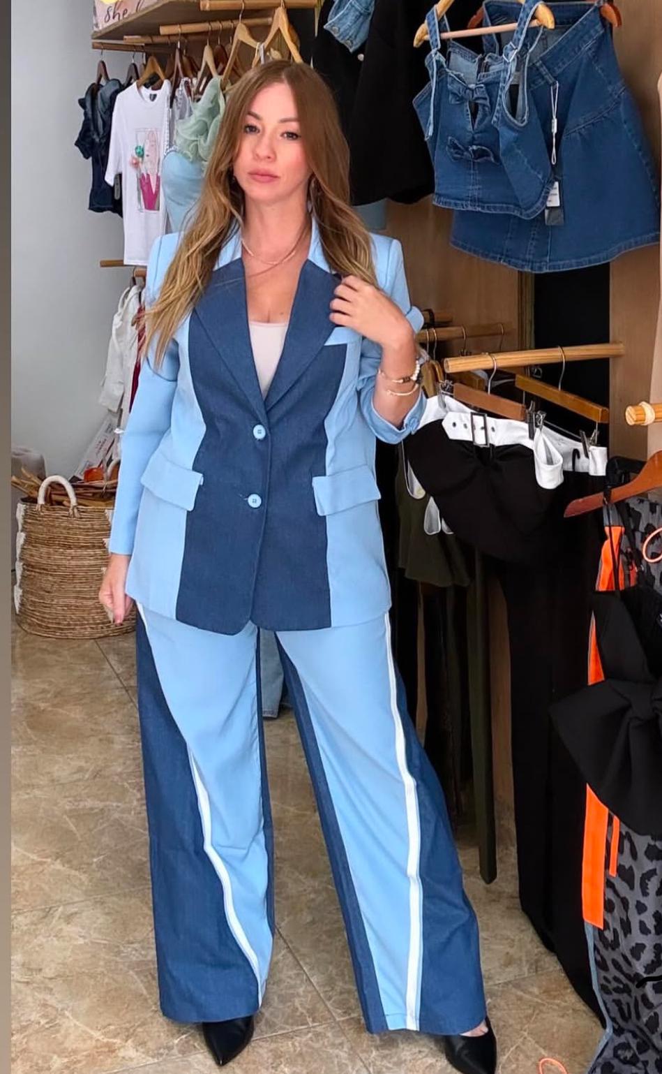 Abstract Denim Set