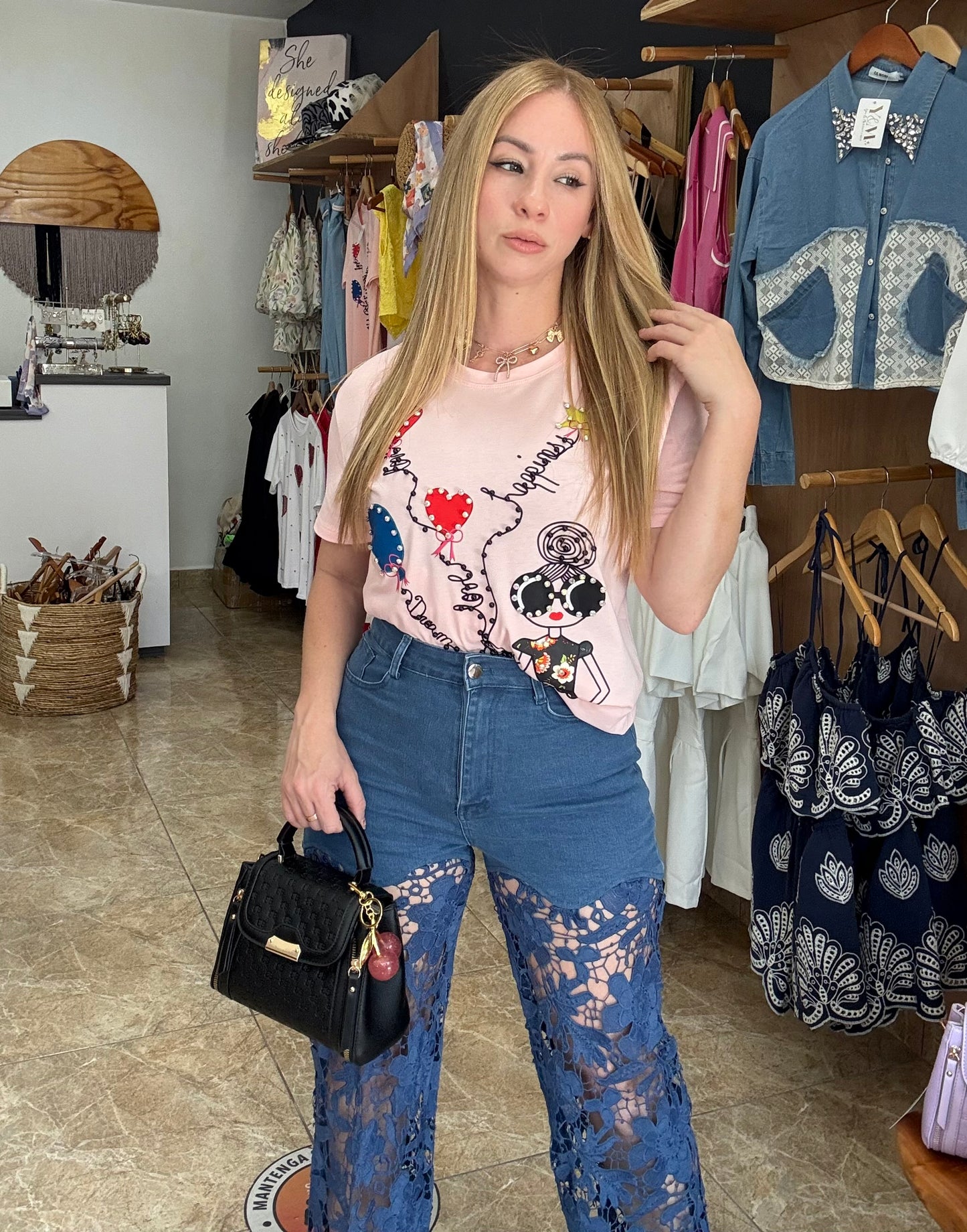 Lace Denim Jeans 👖