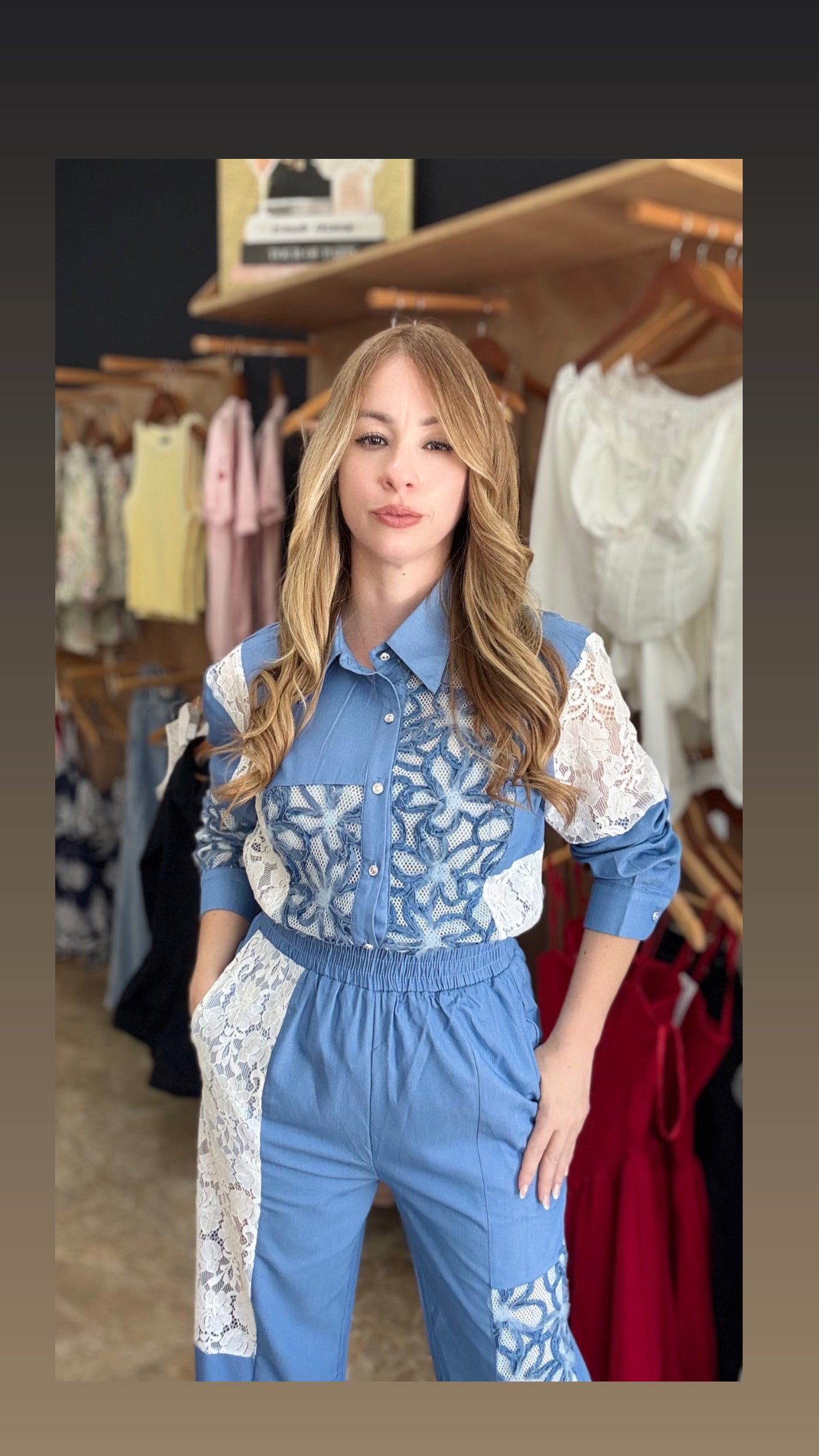 Denim Lace Set