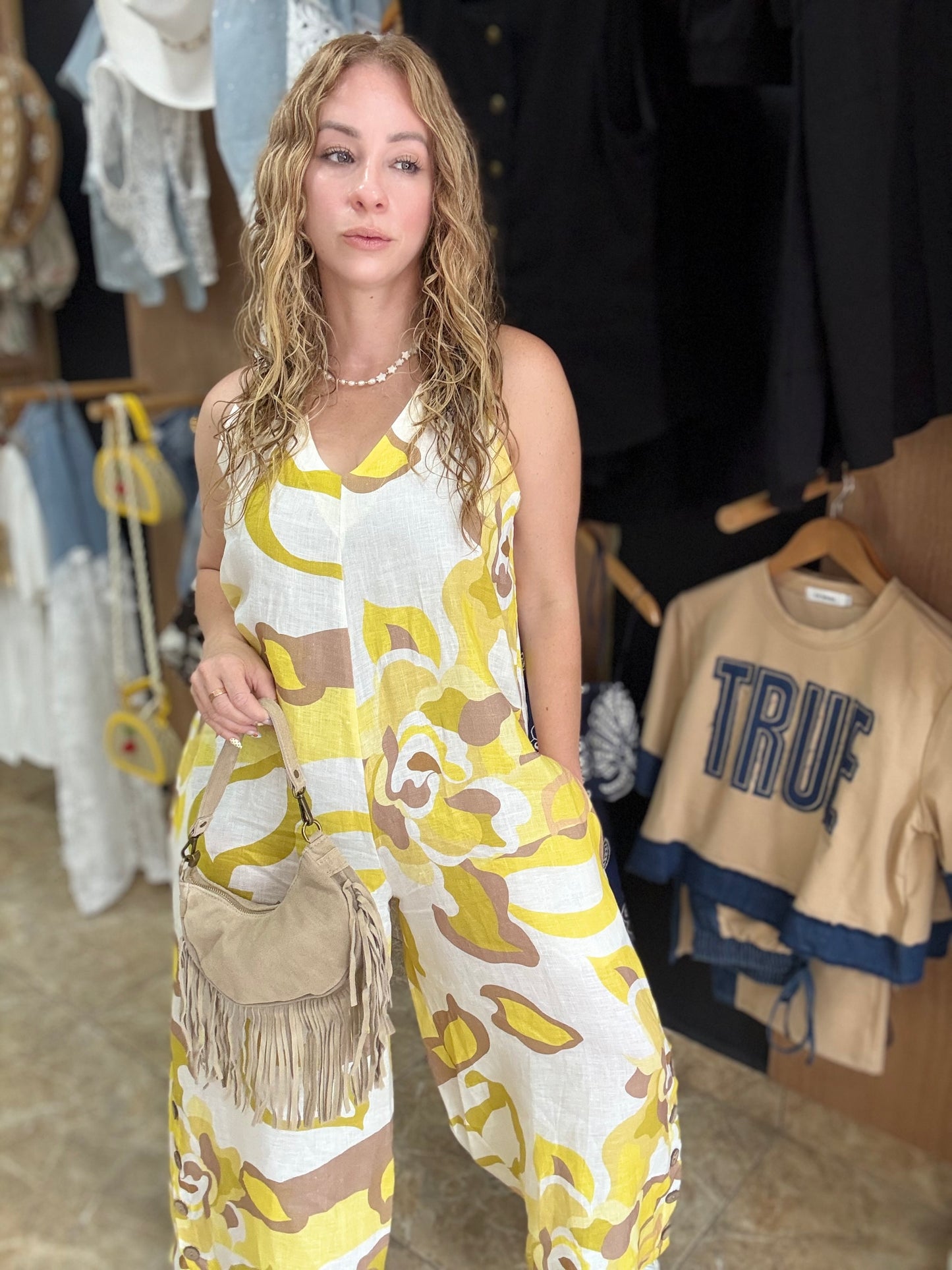 Linen Italy Jumpsuit (Pre-Orden)llega en 2 semanas 7 Julio.
