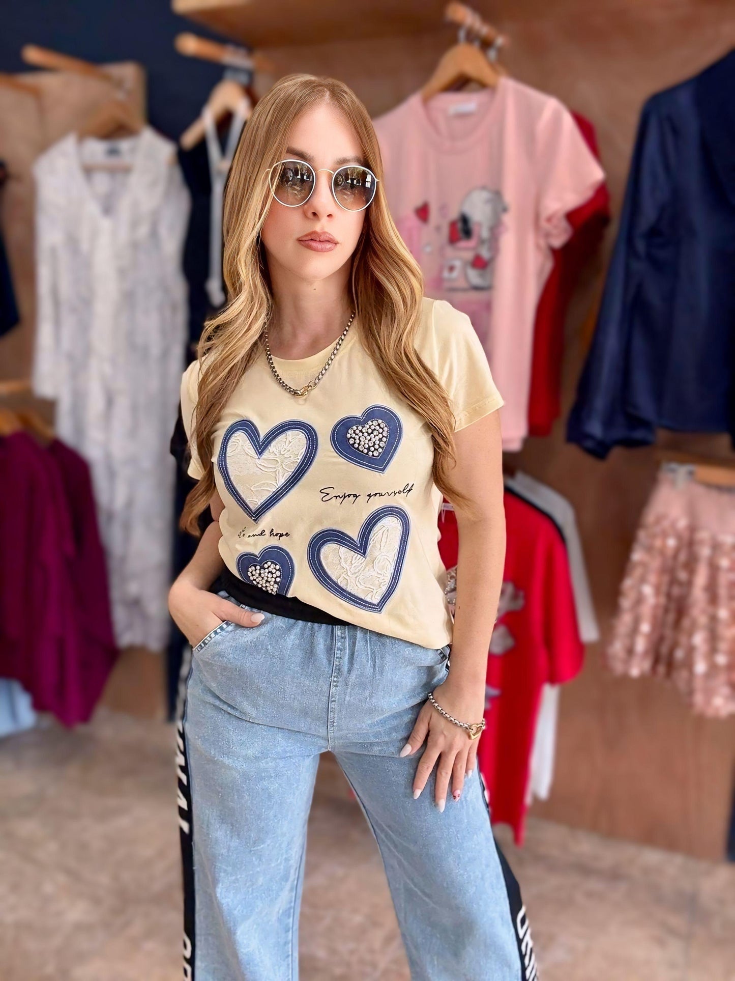 Yellow & denim 💙 Tshirt