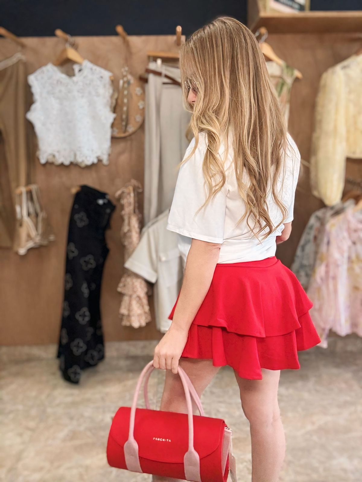 Red Ruffle Skort