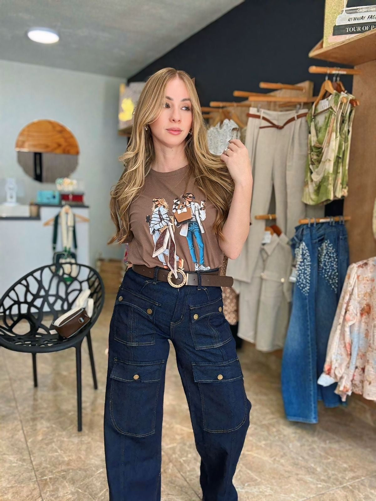Dark denim jeans