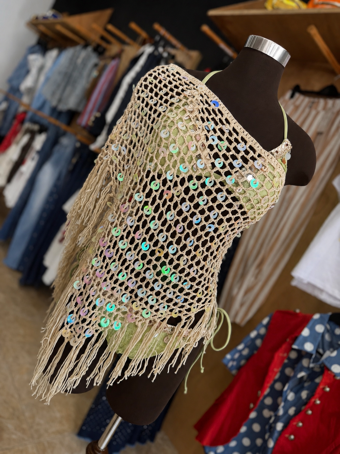 Sequin poncho