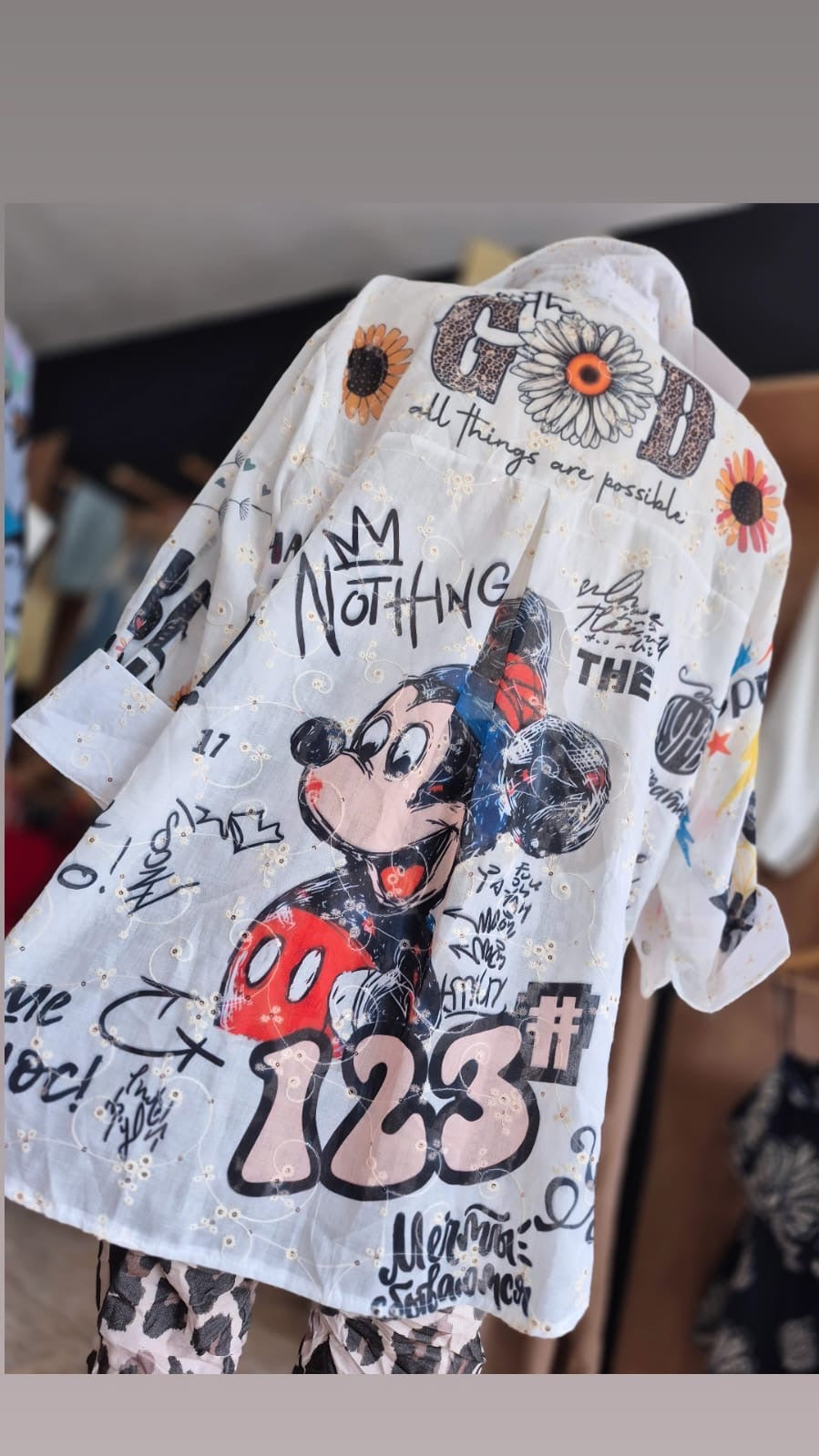 Mickey Eyelet top