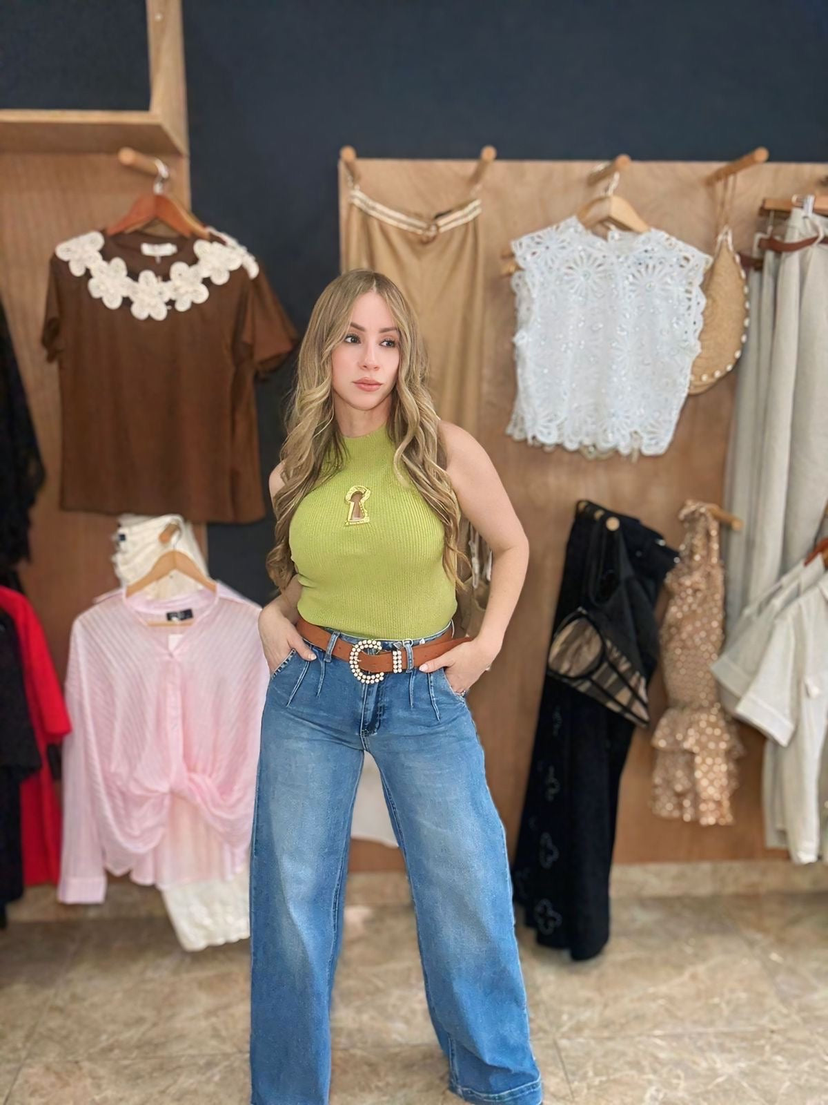 high waisted jeans