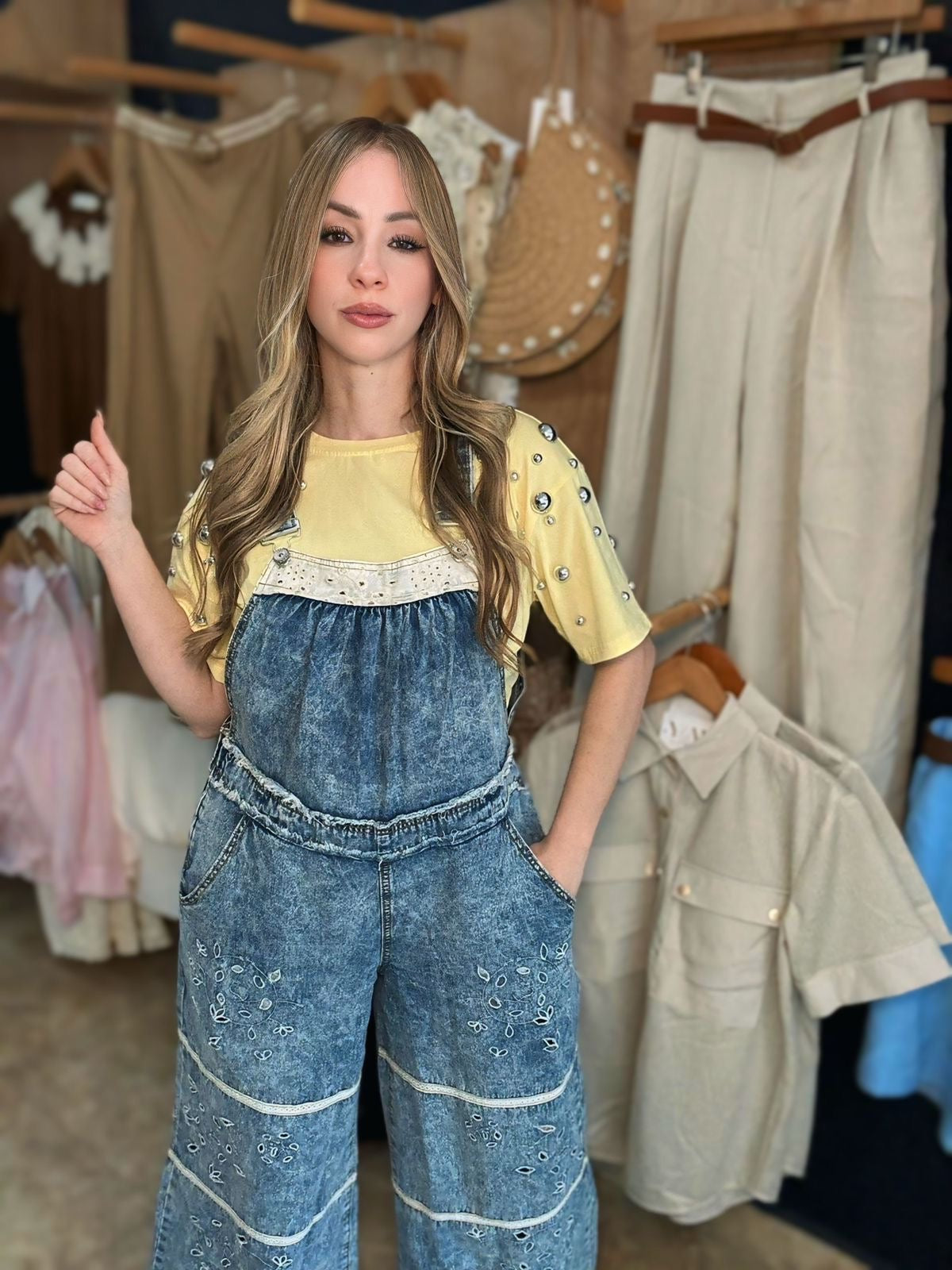 Exclusive Denim Boho Jumpsuit
