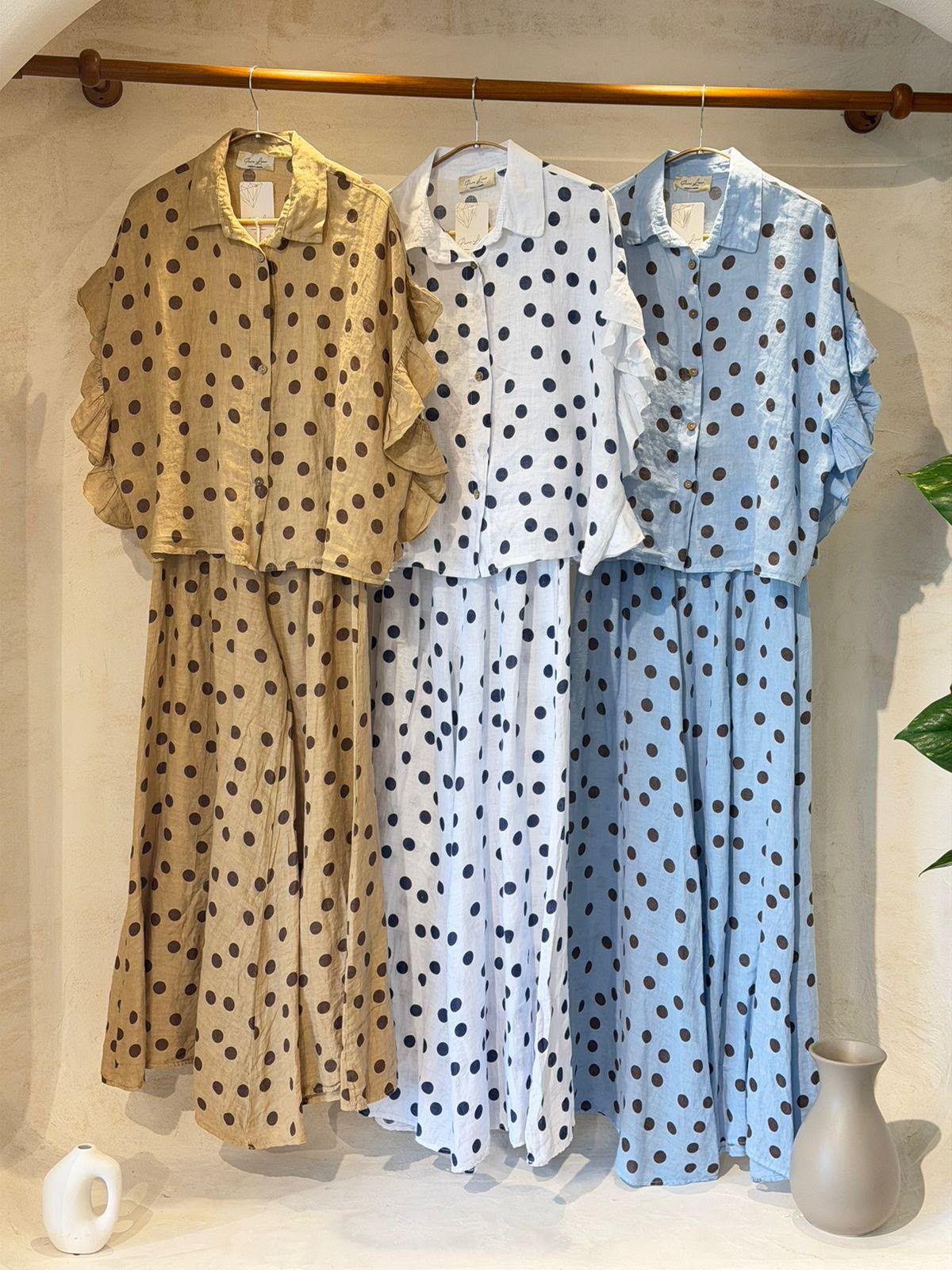 Italy Polka Linen set