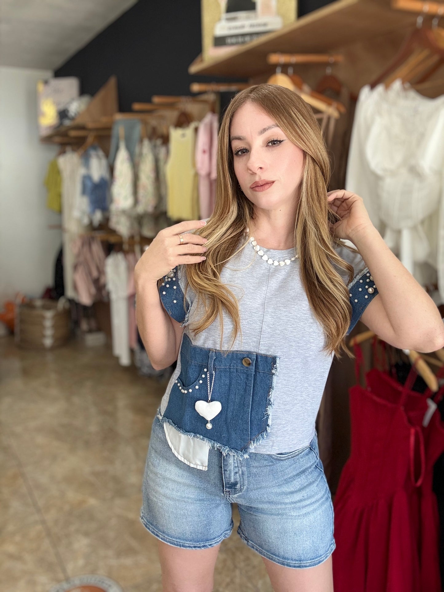 Denim shorts