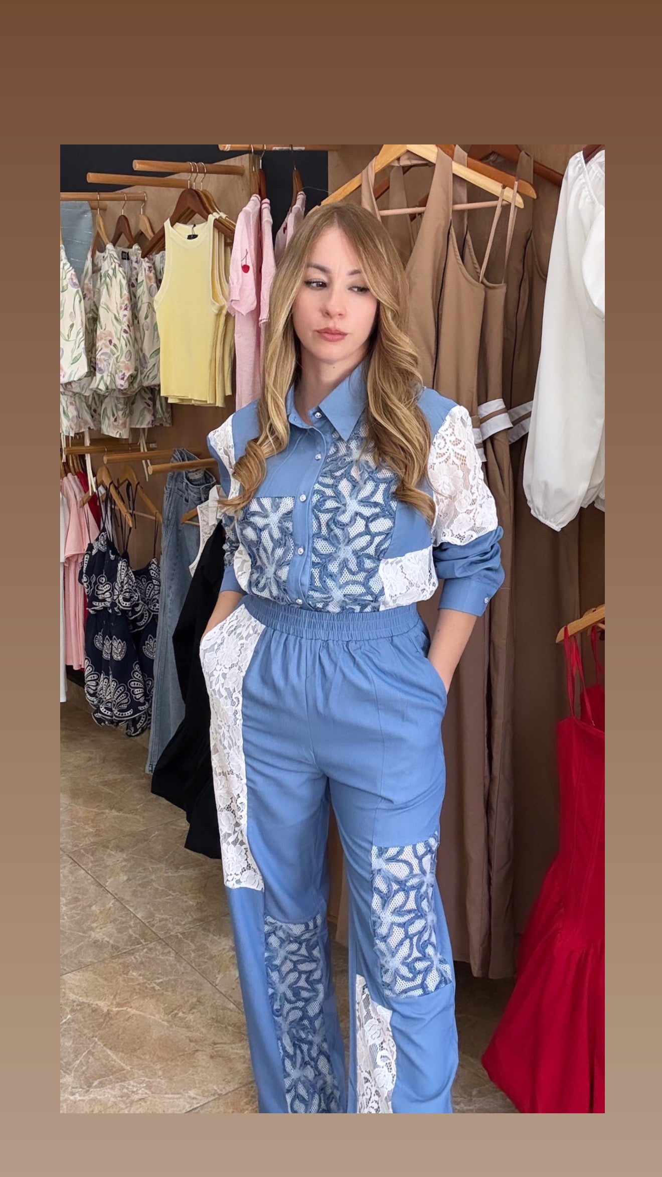 Denim Lace Set