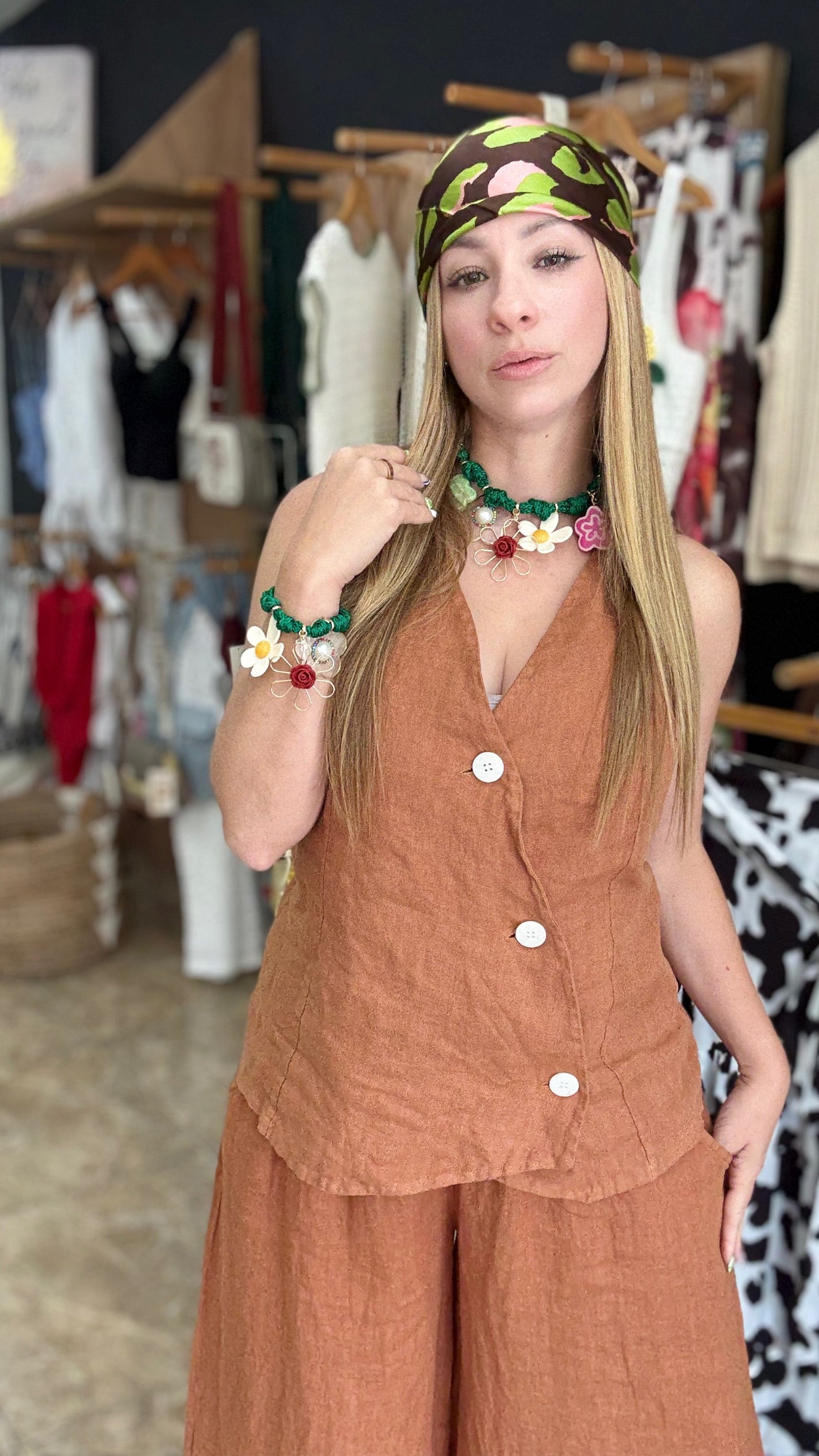 Linen vest set