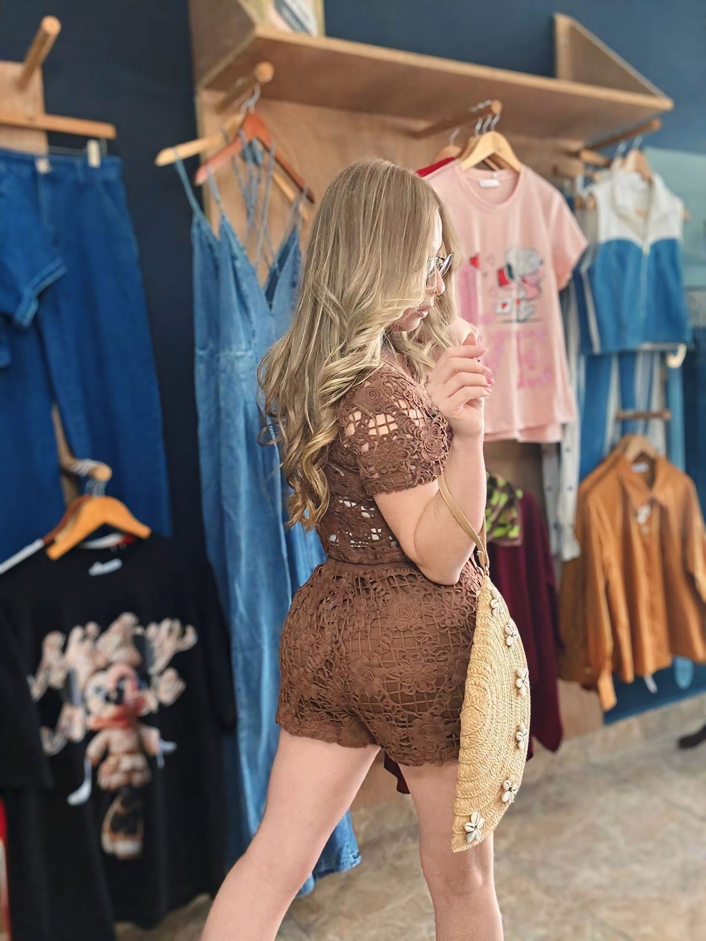 Lace set marron