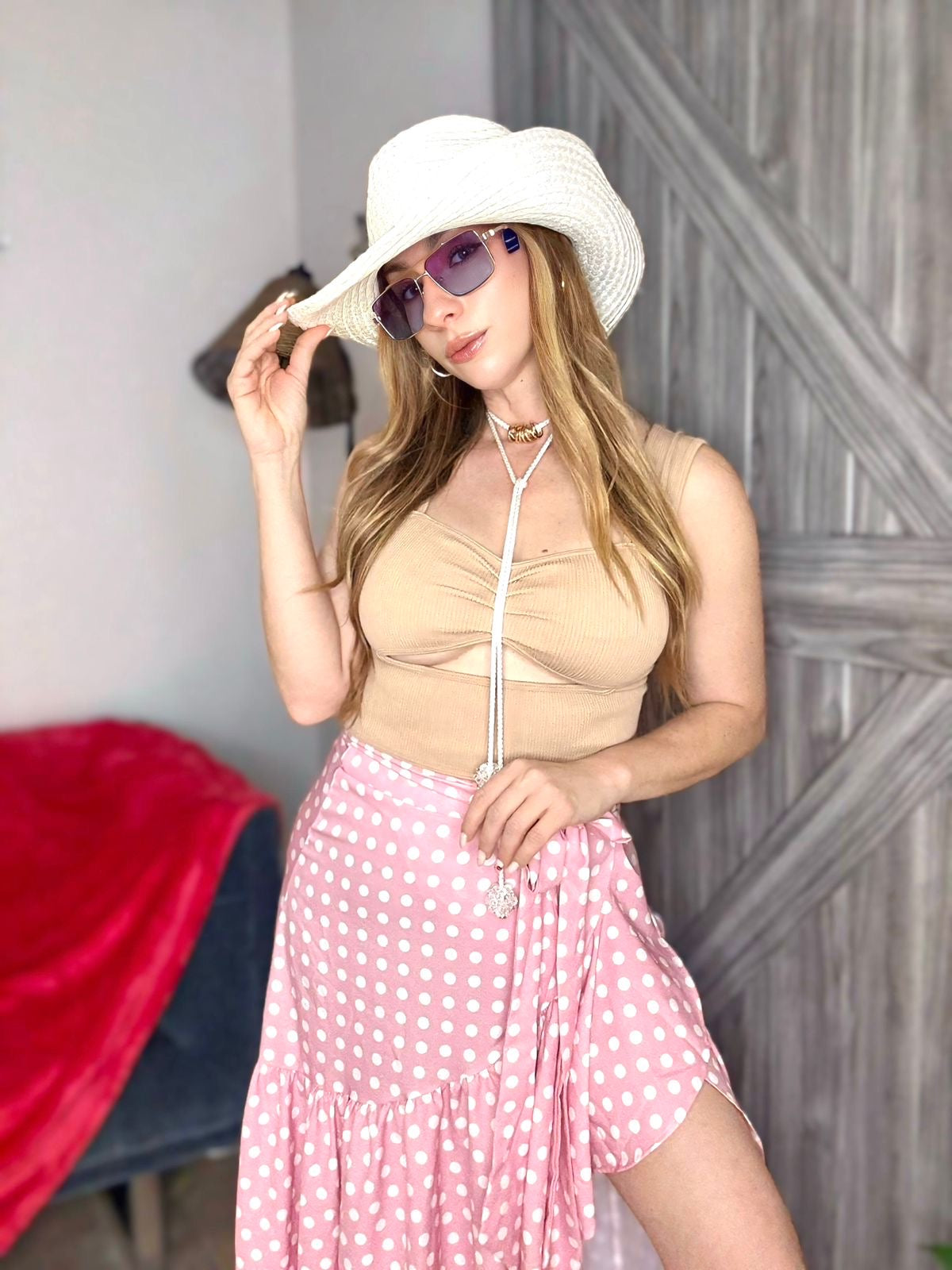 Wrap around polkadots Skirt