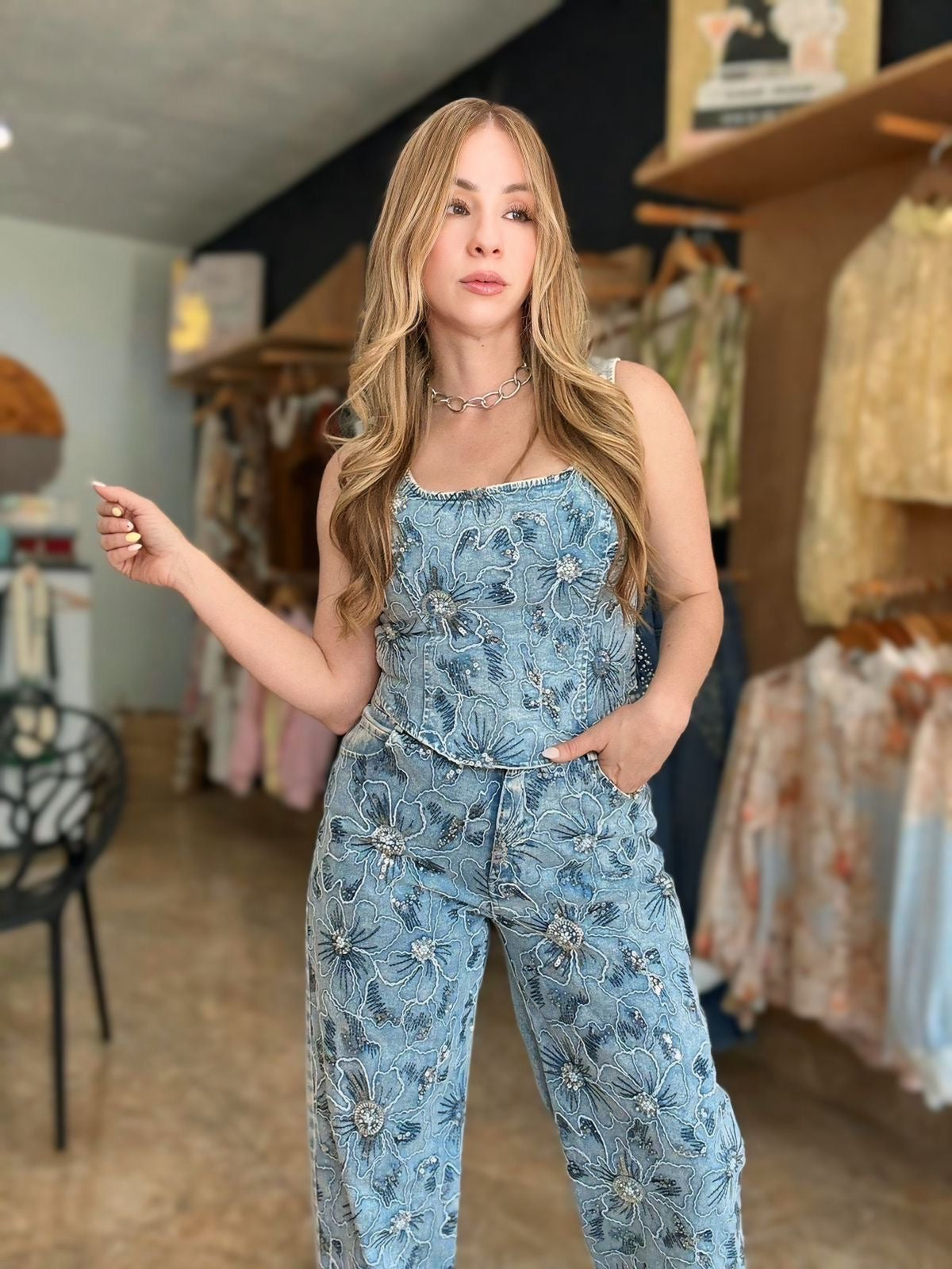 Denim Sequin Set