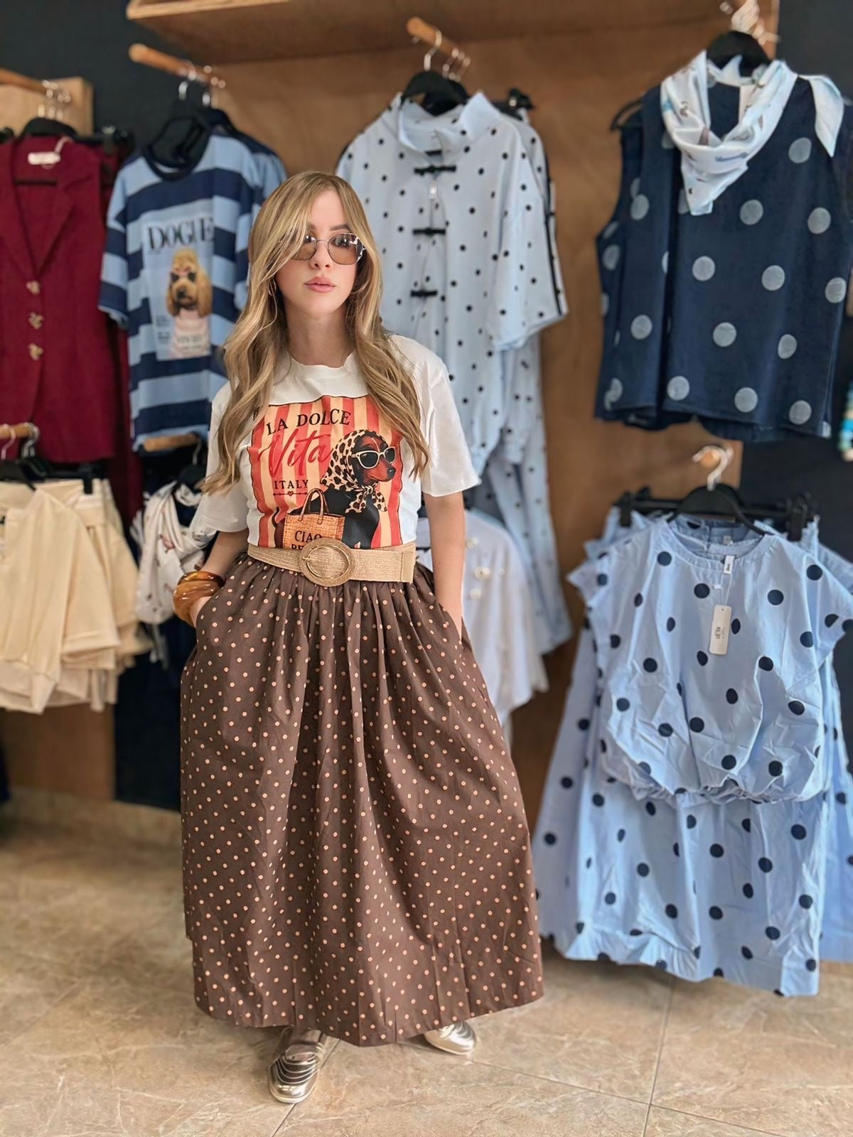 Polka pockets Skirt