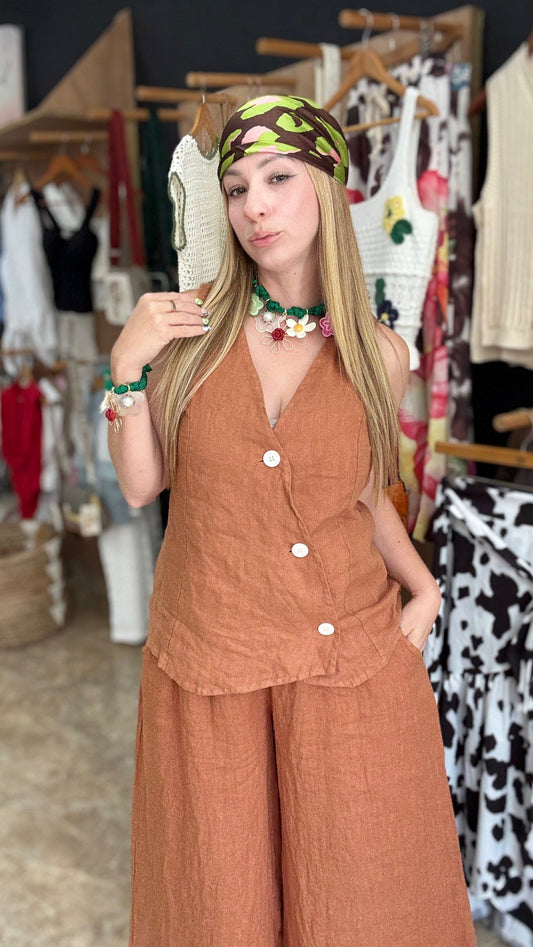 Linen vest set