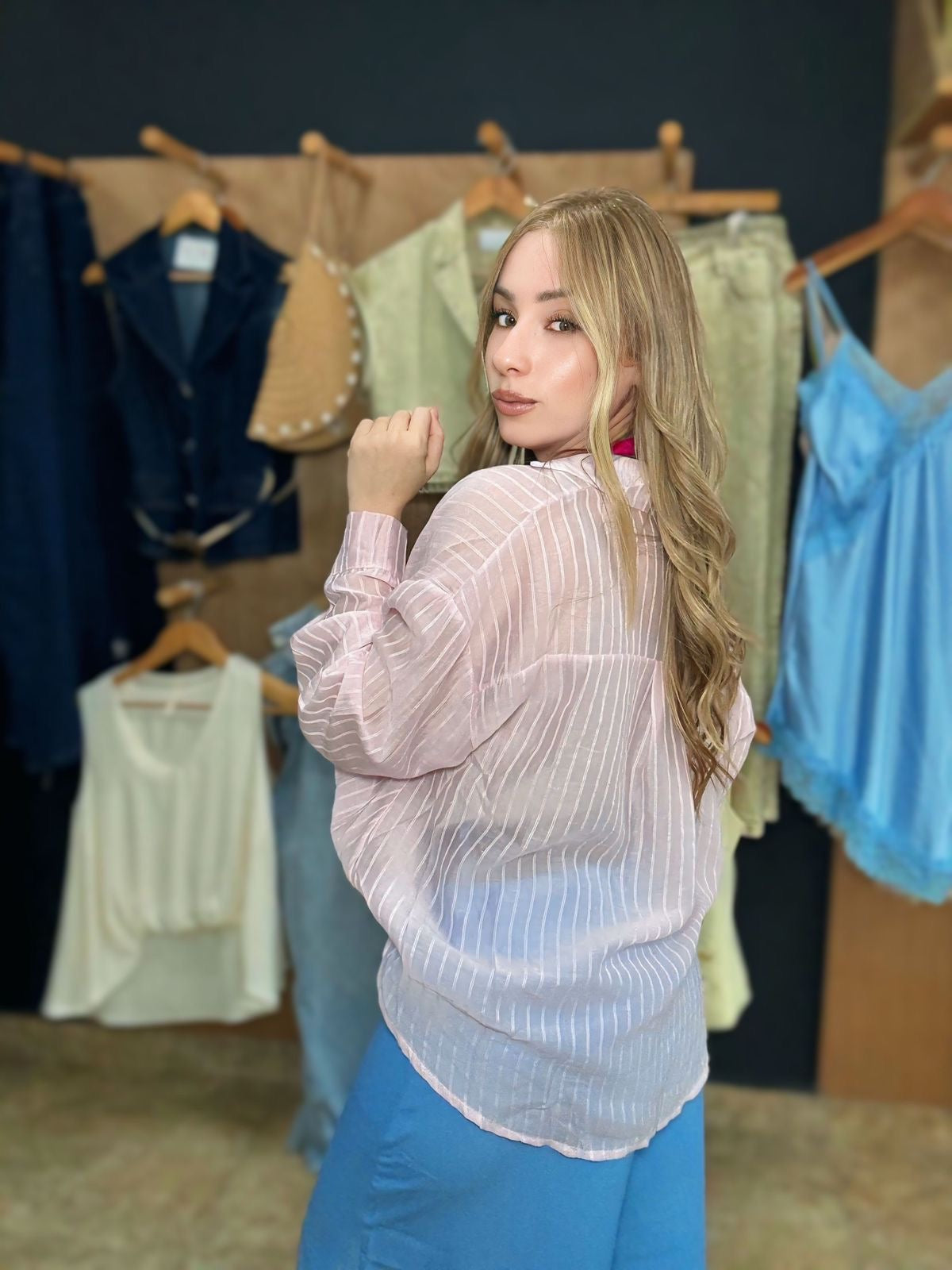 Stripe pink top