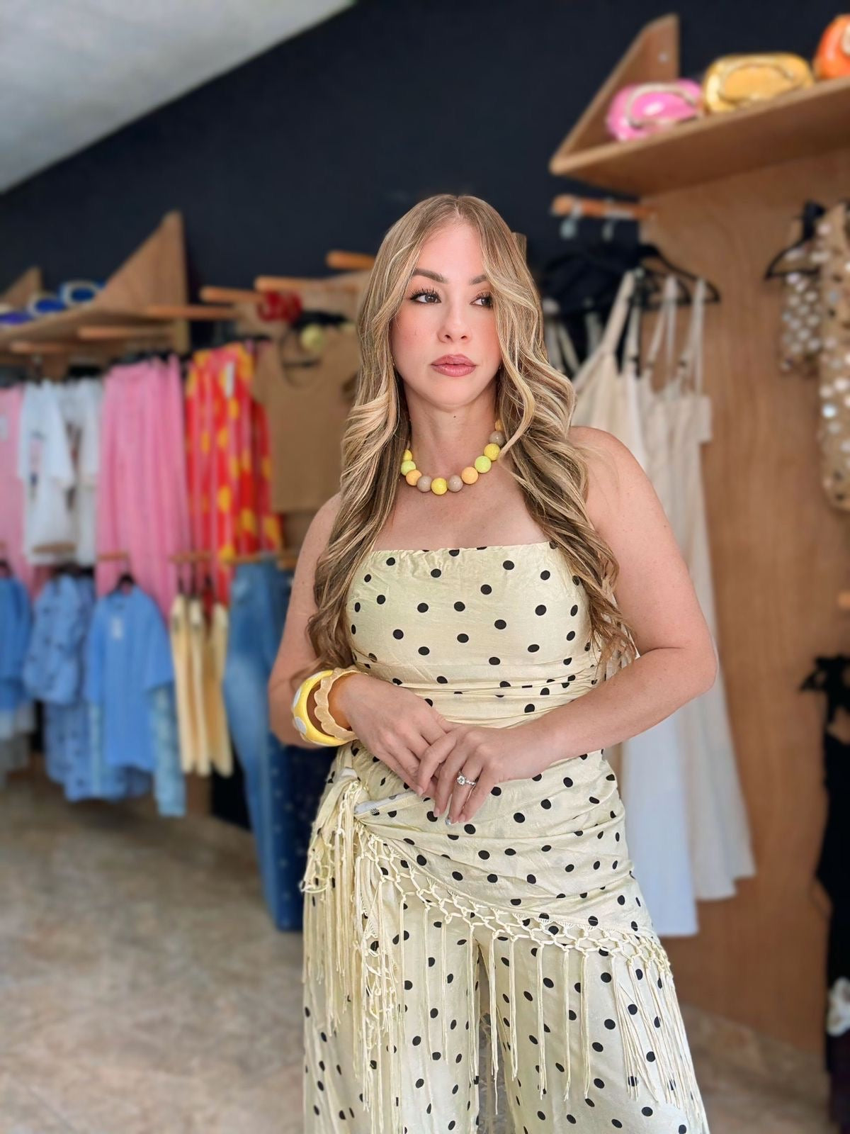 Butter Yellow  Polka Set