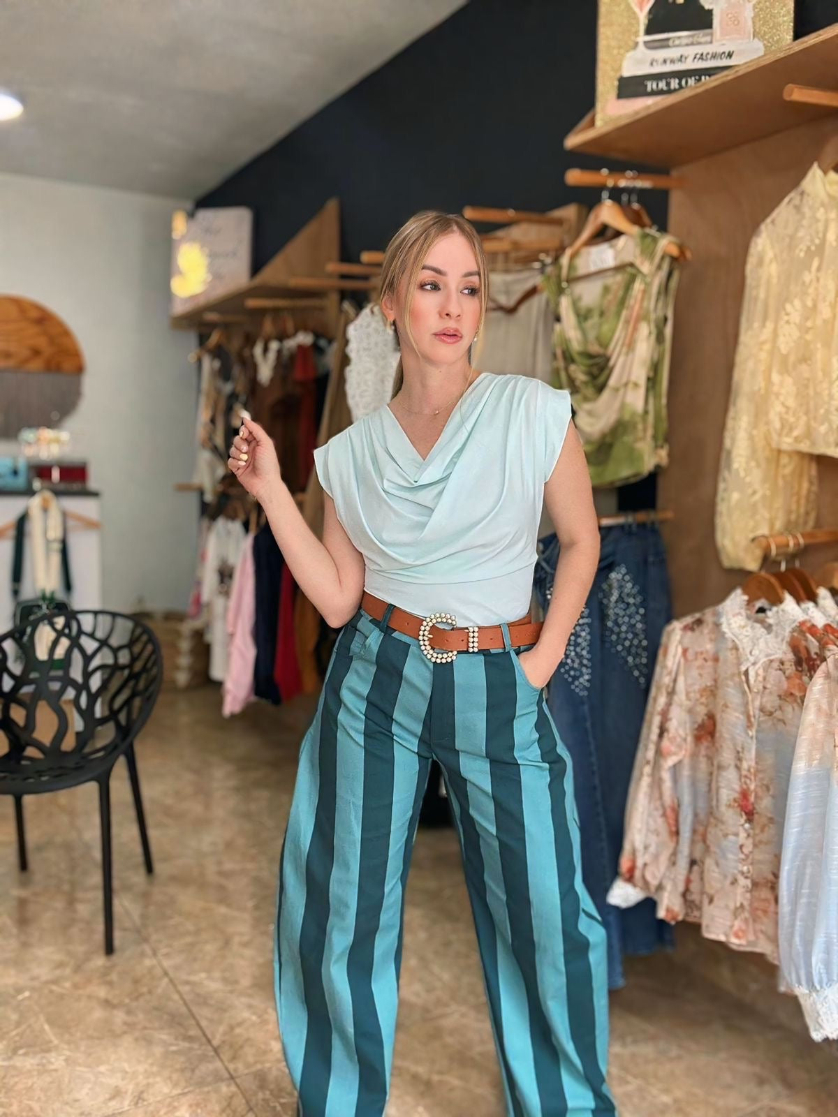 Aqua Licra Top