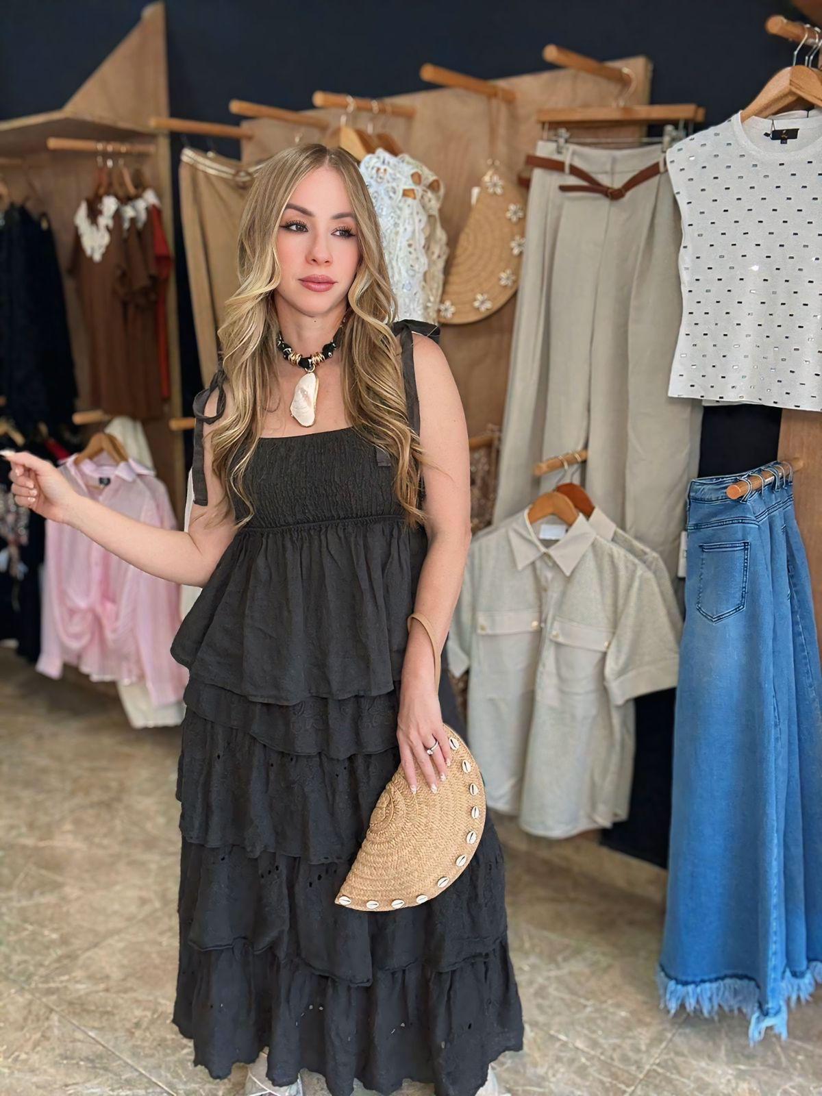 Linen Eyelet Skirt Set