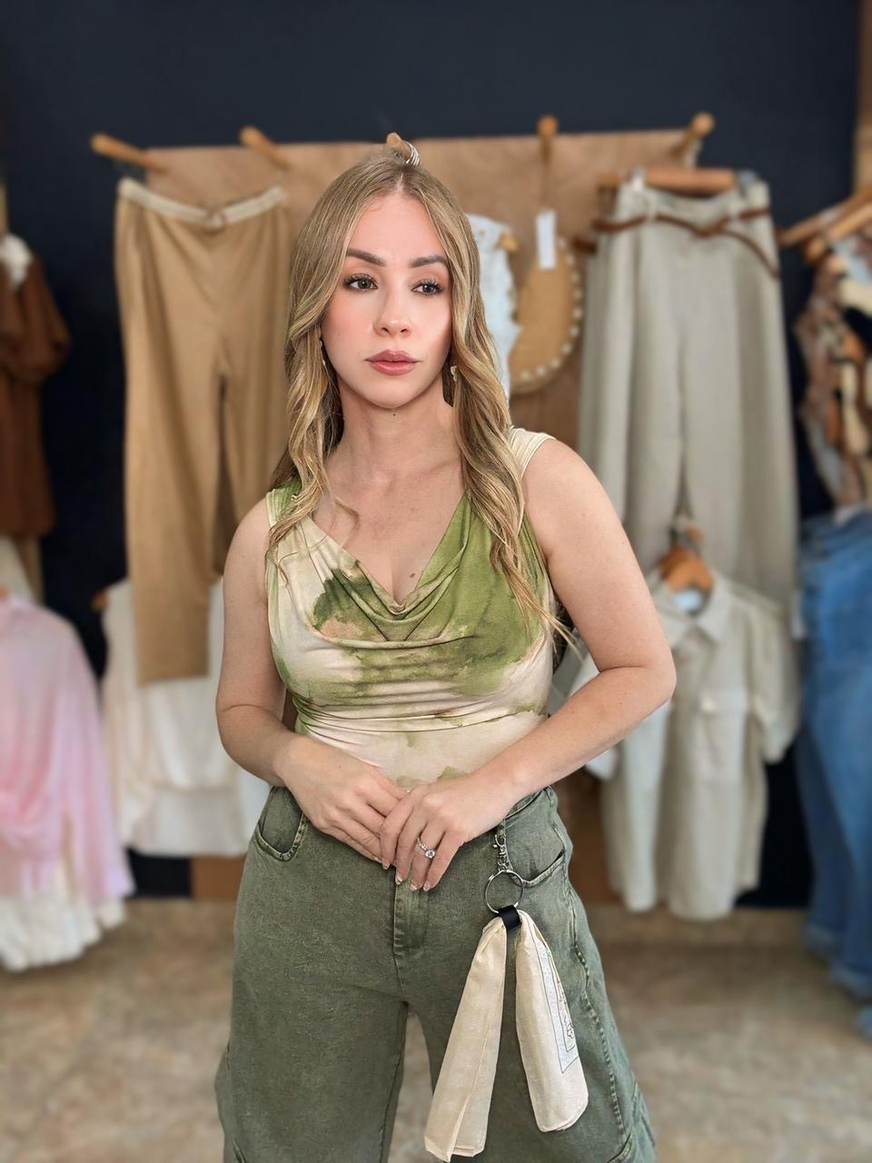 Green marbled top