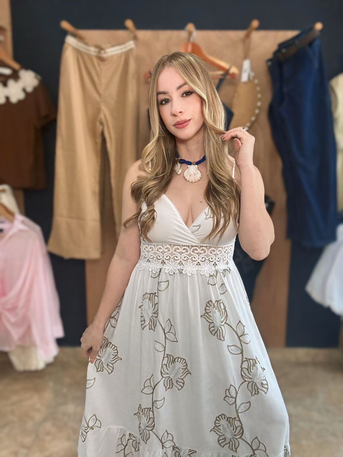 Embroidery Maxi Dress