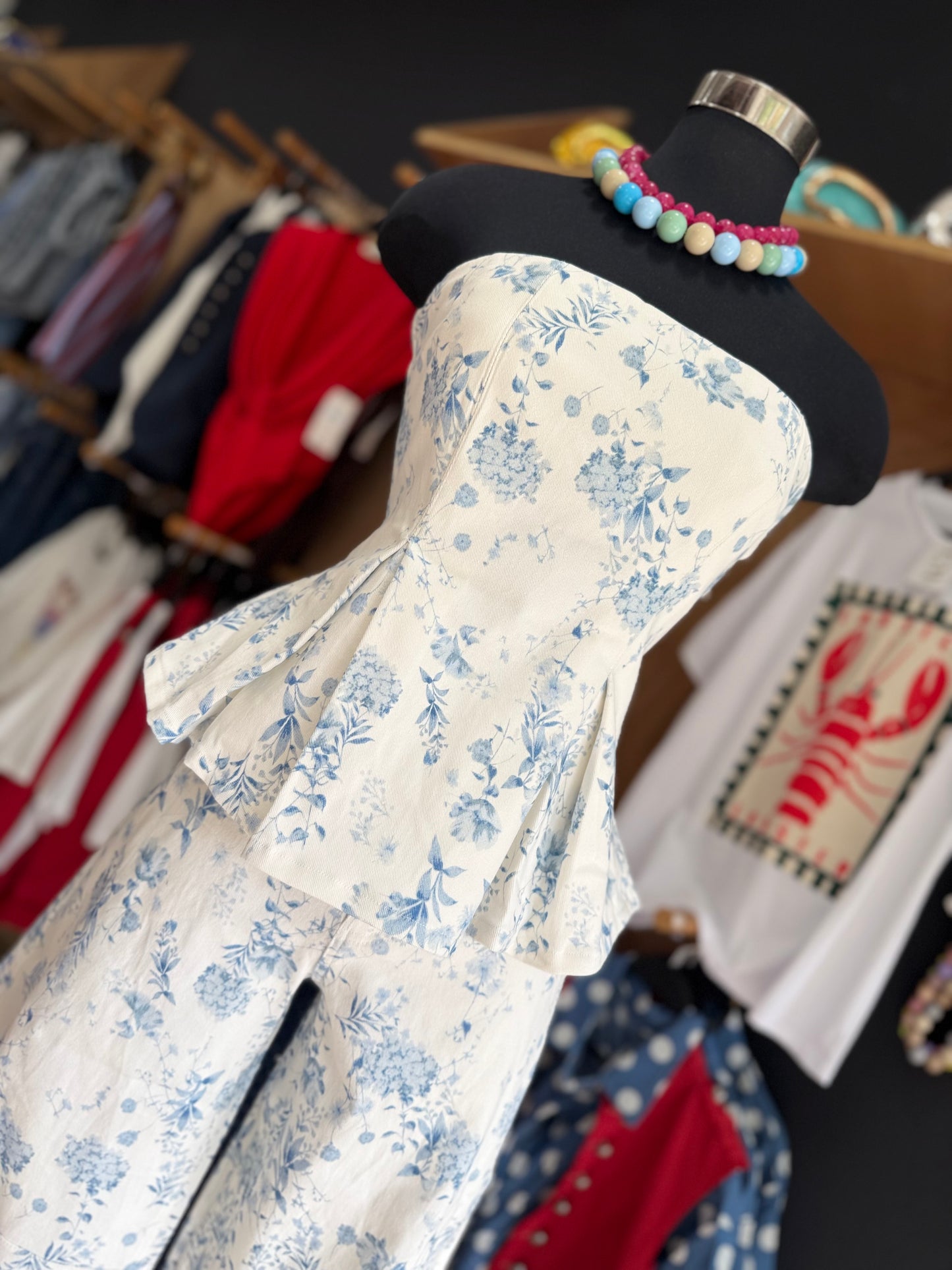 Floral denim set