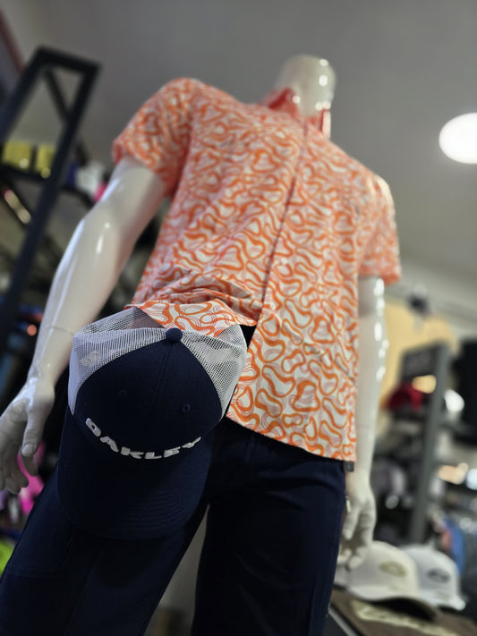 Camisa Estampado naranja y rosa