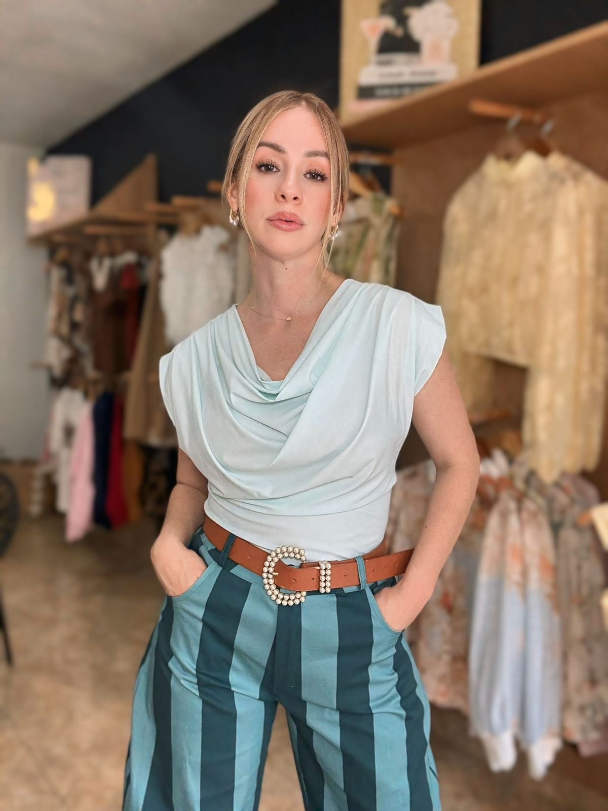 Aqua Licra Top