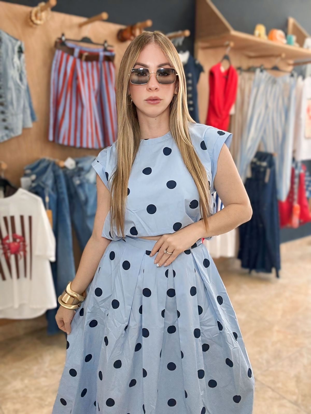 Polka Skirt Set