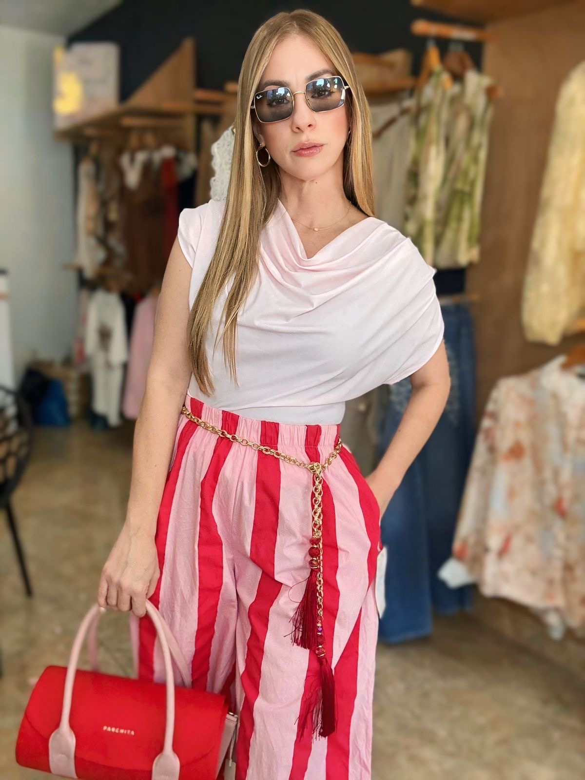 Baby pink licra top
