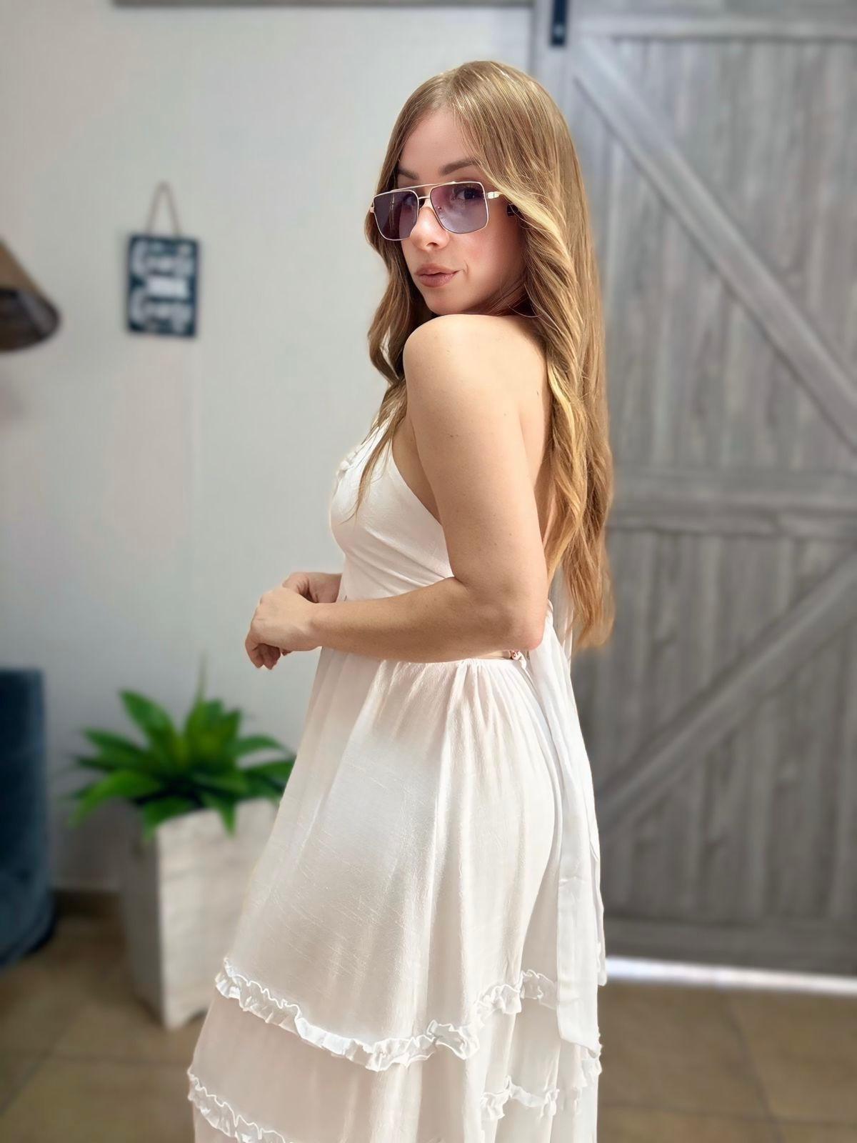 Halter Ruffled Maxi Dress