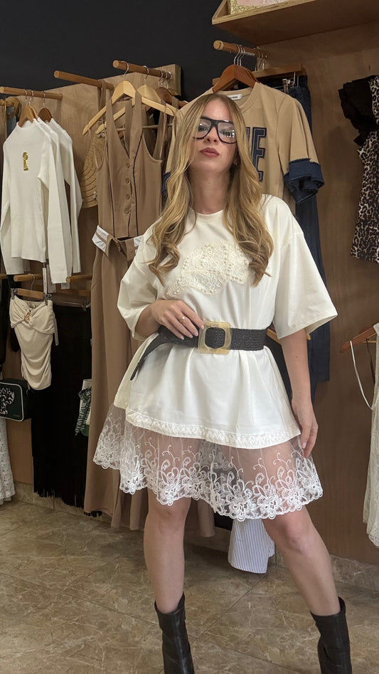 Lace Shirt Dress