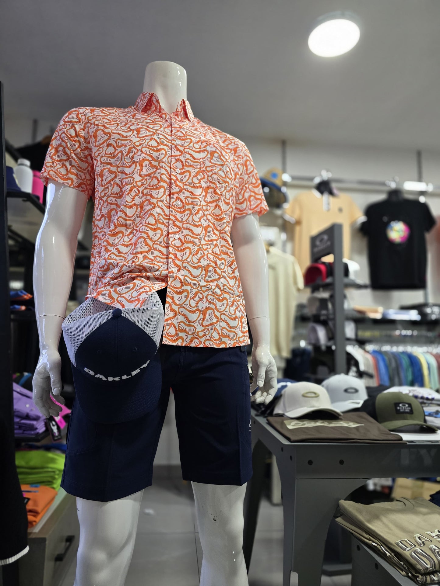 Camisa Estampado naranja y rosa