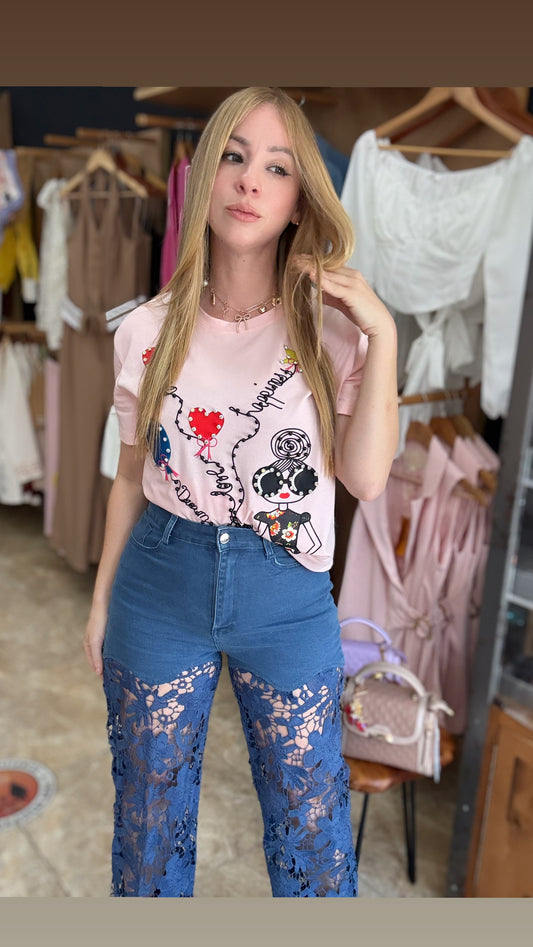 Lace Denim Jeans 👖
