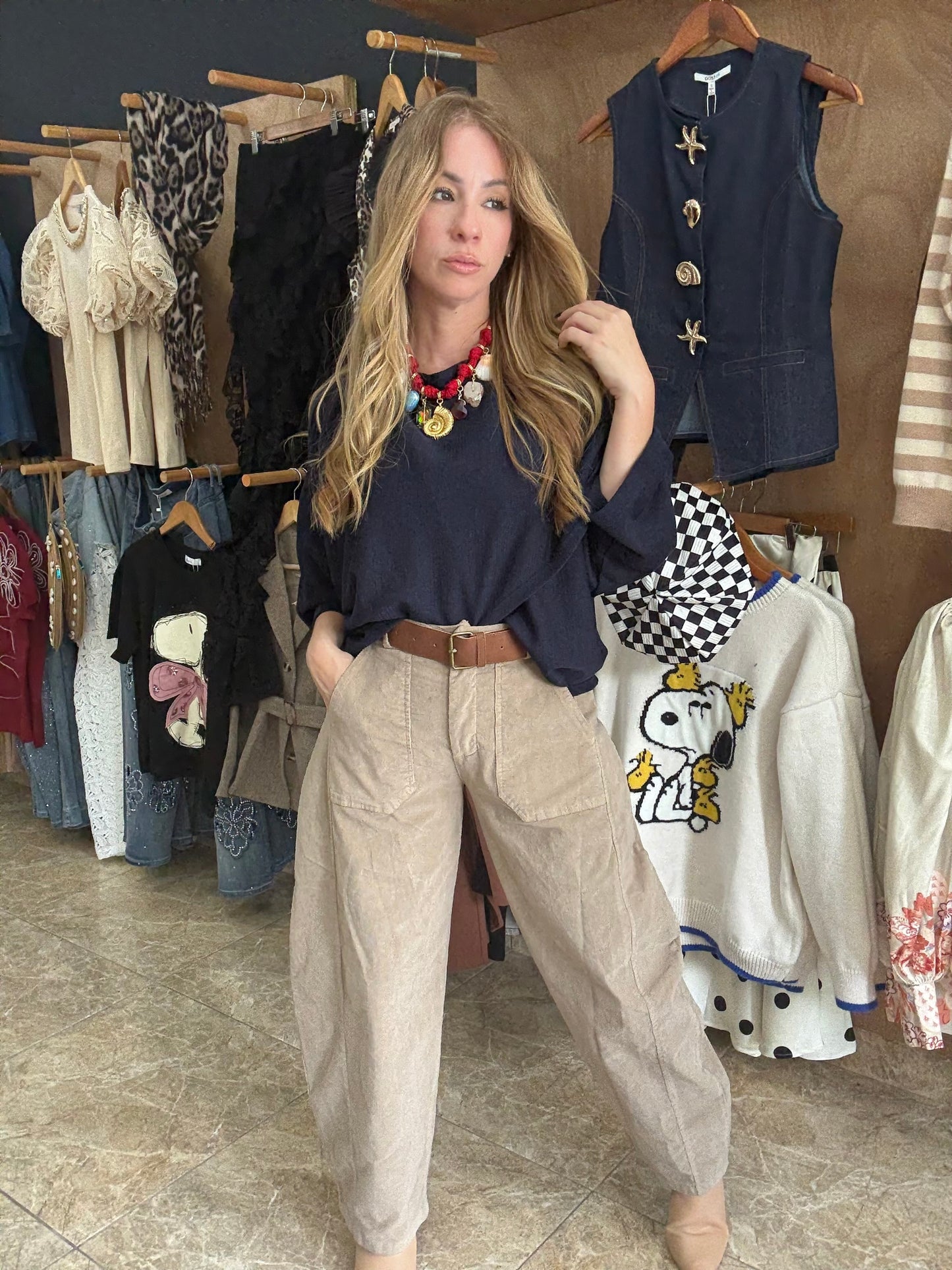 Velvet Barrel Pants