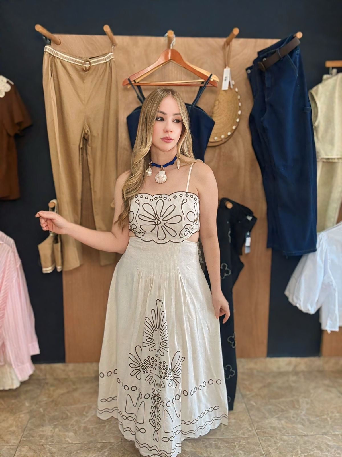 Linen middi Dress