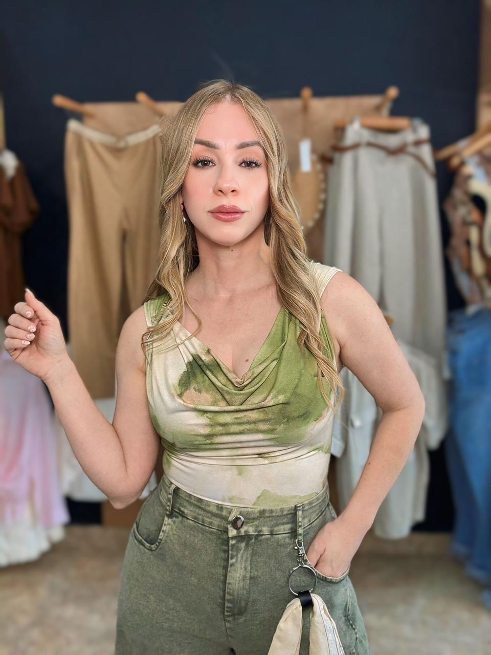 Green marbled top