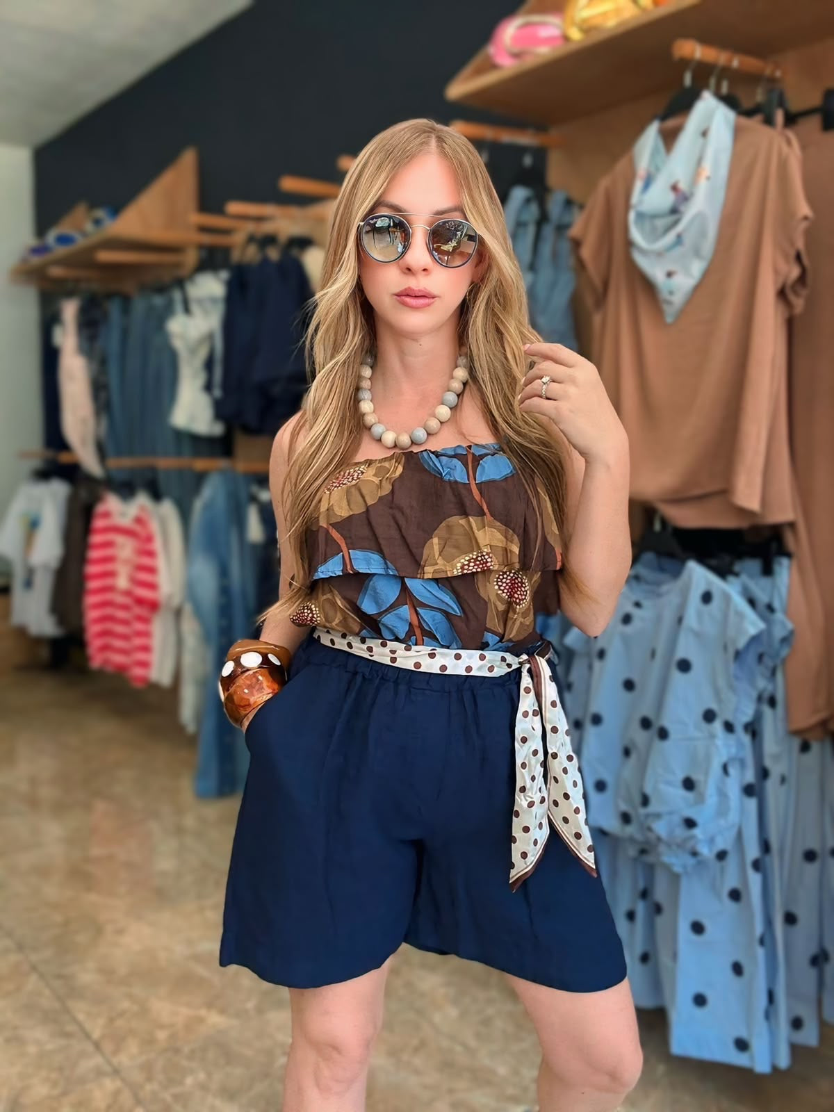 Italy navy shorts (One Size )