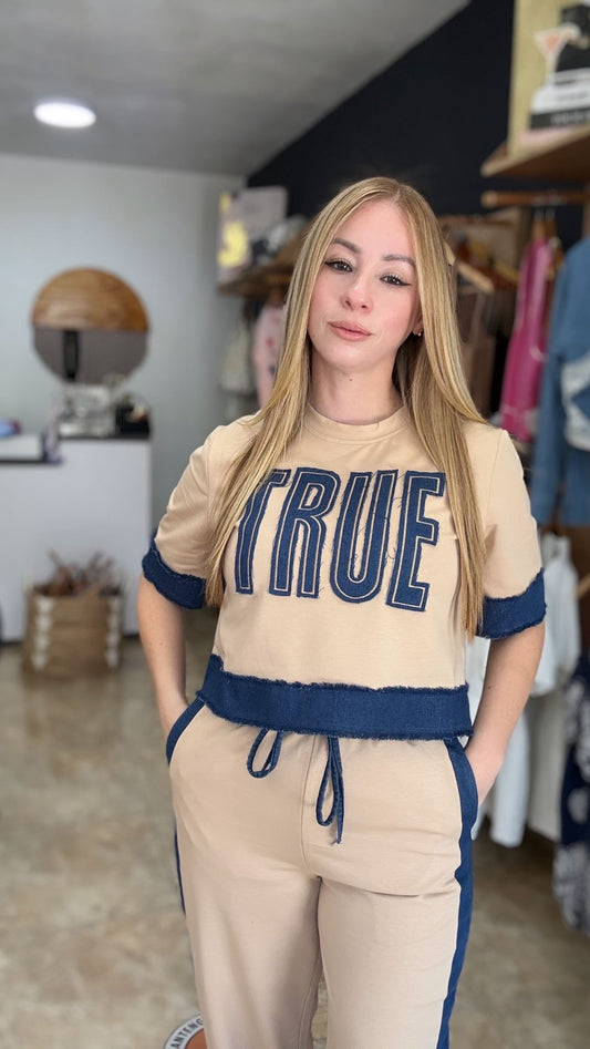True Beige Denim Set