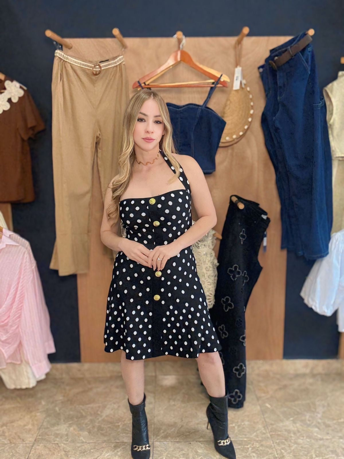 Polka dots strechy Dress
