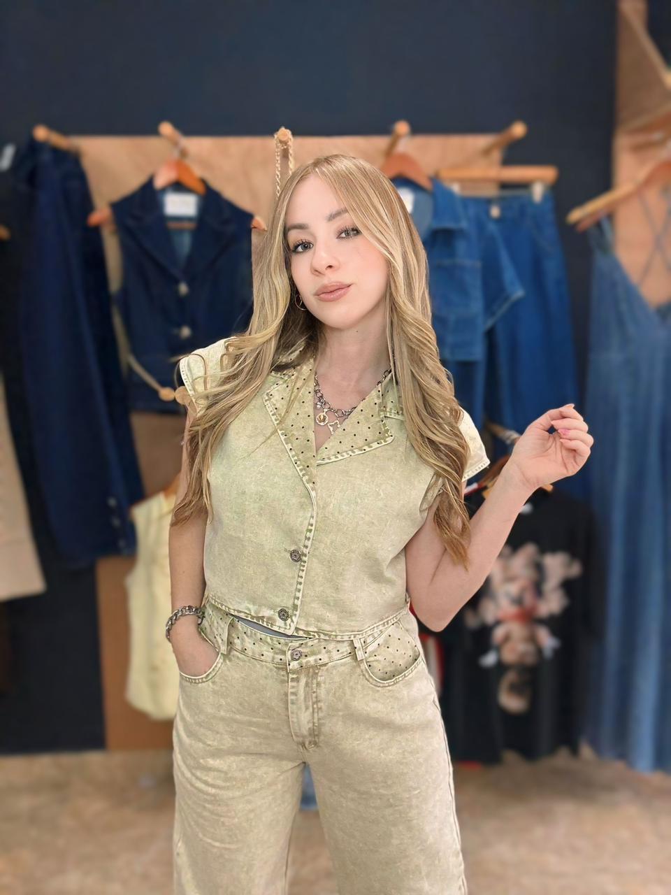 Beige Denim Set
