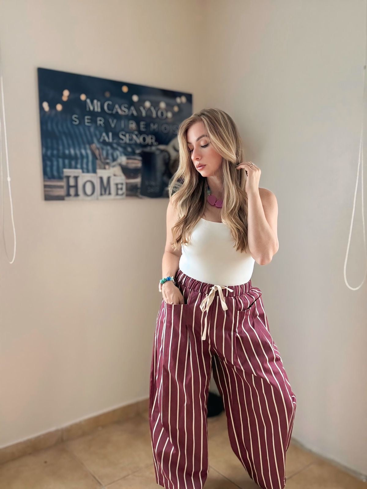 Barrel Stripe Pant (corre grande )
